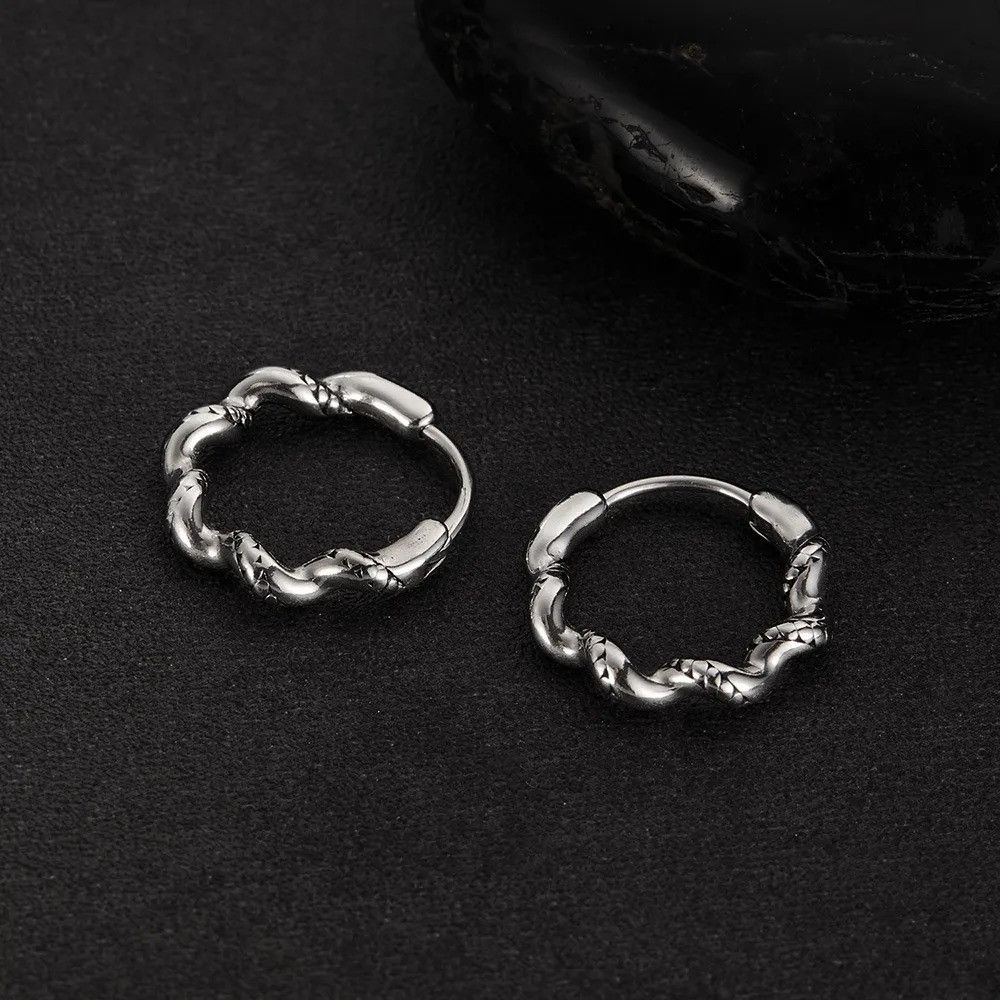 Jewelry Twisted Stainless Steel Geometric Wave Earring Size ONE SIZE - 1 Thumbnail