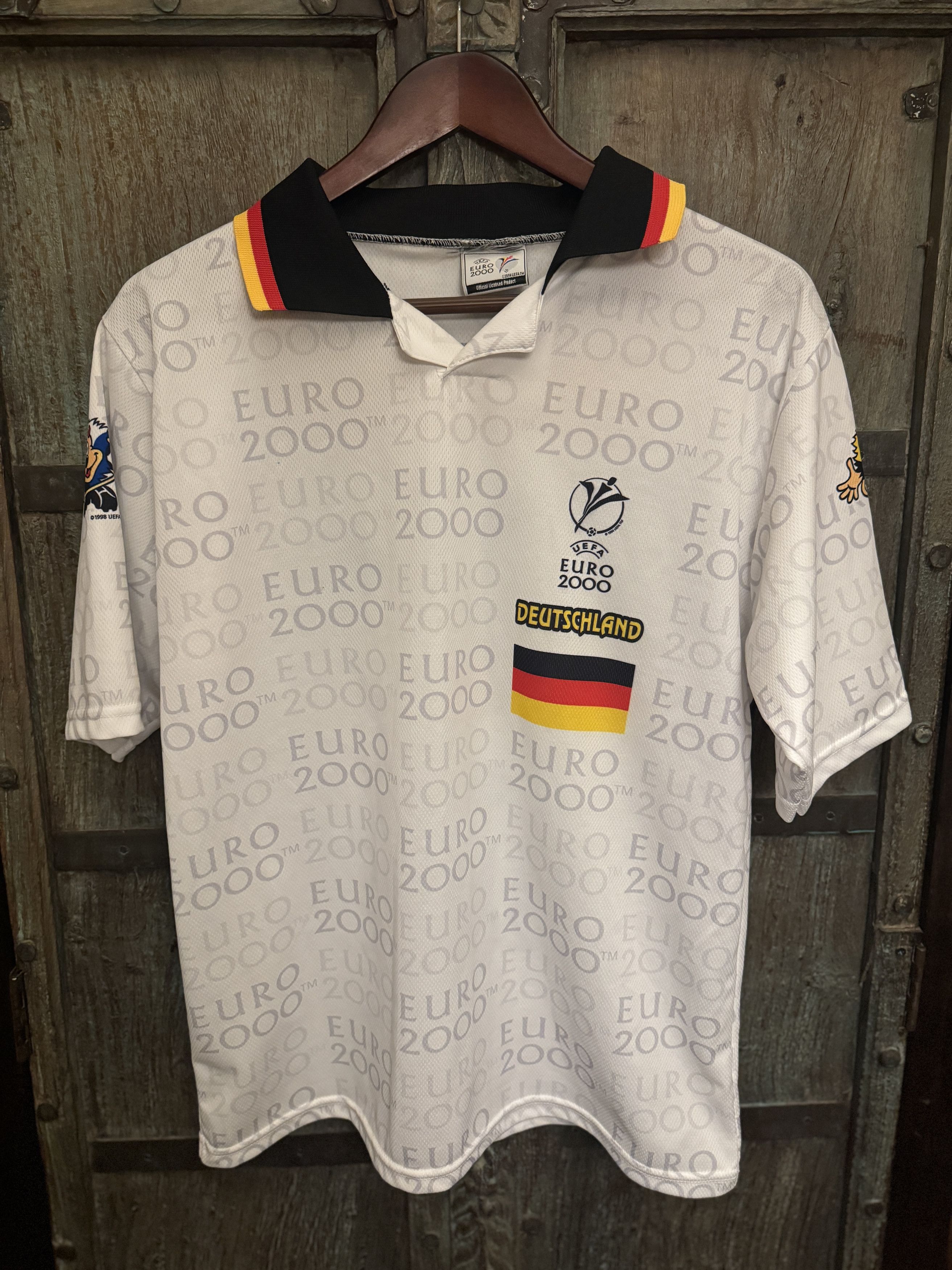 image of Fifa World Cup x Soccer Jersey Uefa Euro 2000 Germany Jersey With Official Logo And Mascot in White