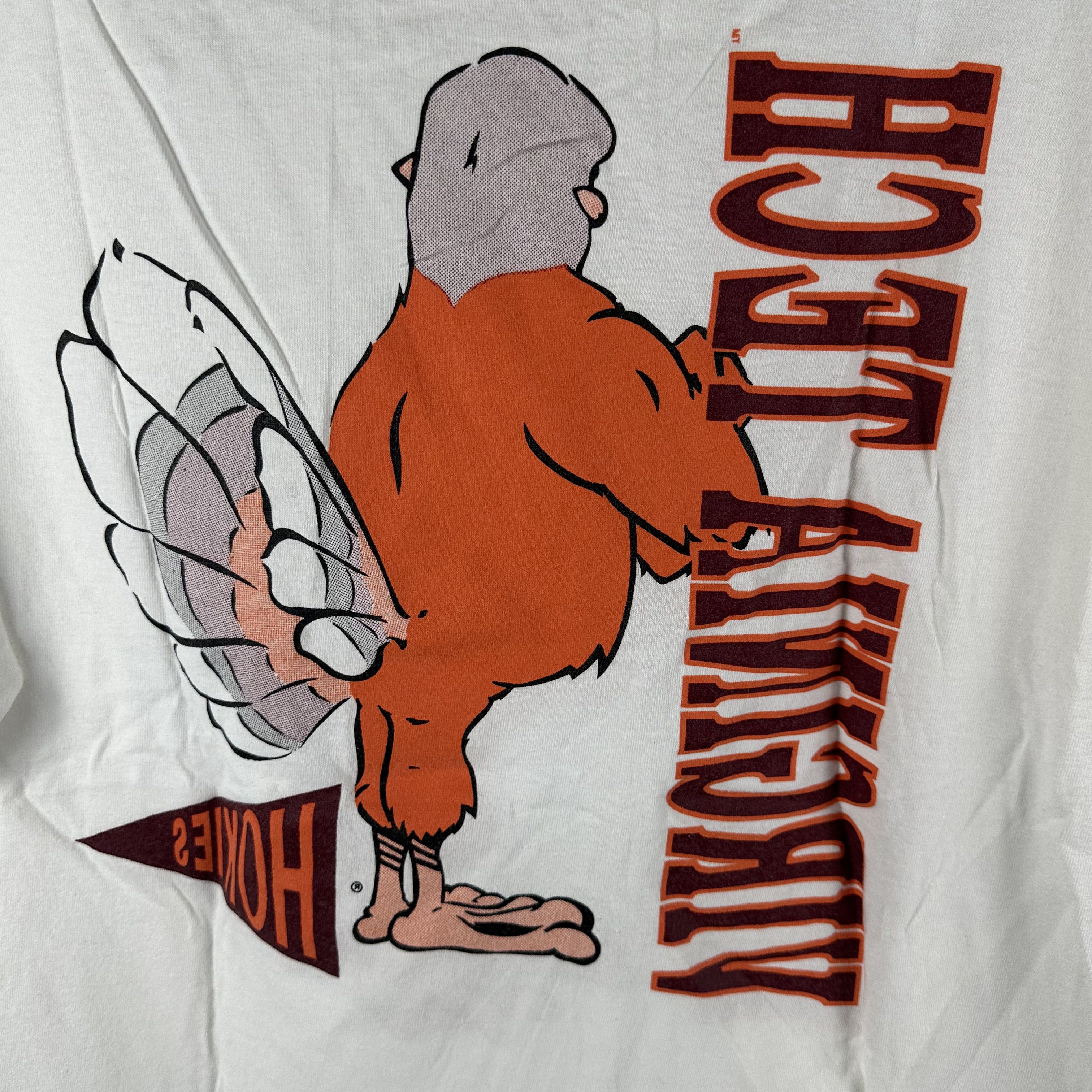 Vintage ​​​​Vintage 90s Virginia Tech Hokies NCAA Mascot T-shirt Size US XL / EU 56 / 4 - 4 Thumbnail