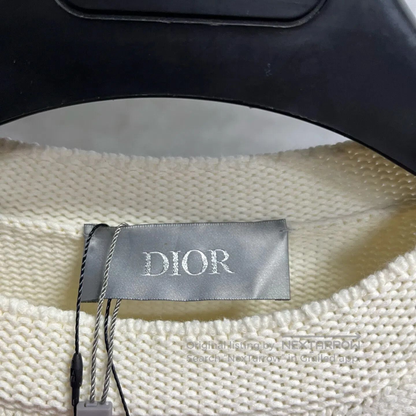 Dior Dior White logo embroidered long-sleeved knit sweater| Size US L / EU 52-54 / 3 - 2 Thumbnail