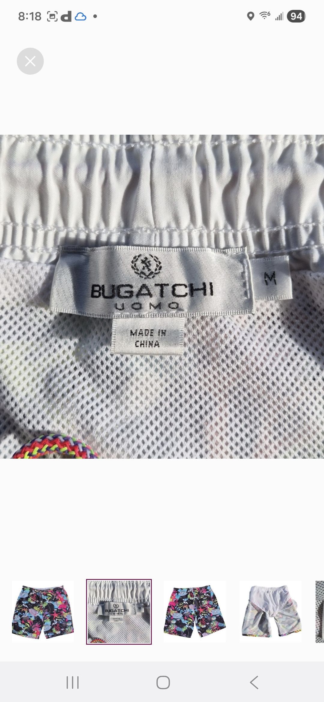 BUGATCHI Bugatchi Uomo Aquatic Print Swim Trunks. Size US 35 - 2 Thumbnail