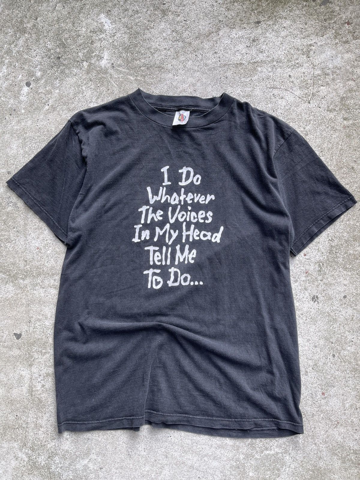 Vintage Schizo Voices In My Head Tee Vintage Sun Faded ERD Grunge Size US L / EU 52-54 / 3 - 1 Thumbnail
