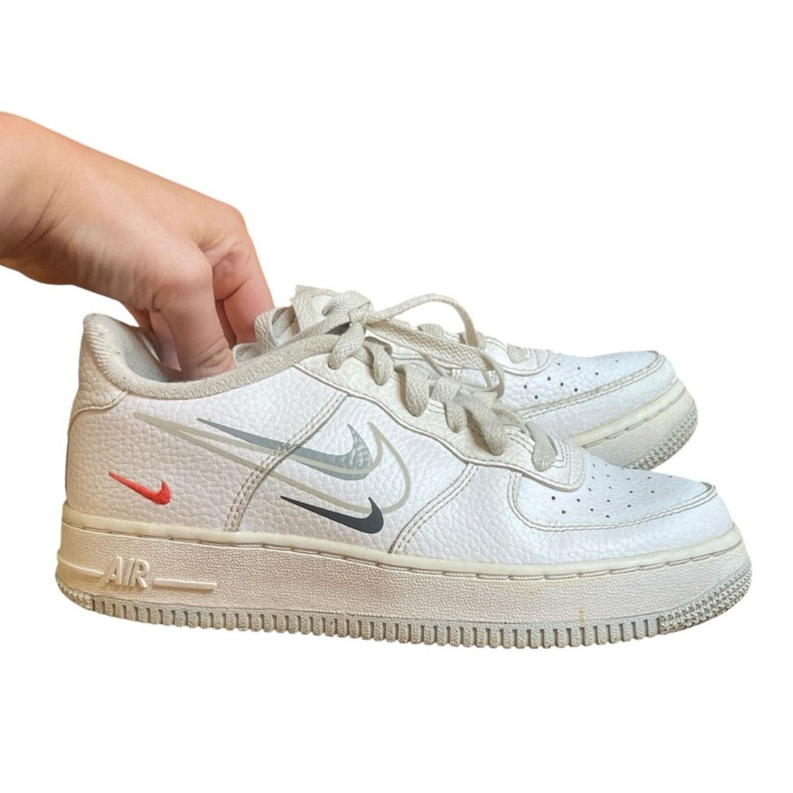 Nike Nike Air Force 1 GS 'White Multi-Swoosh' Size 4Y/5.5W Size US 5.5 / IT 35.5 - 8 Thumbnail