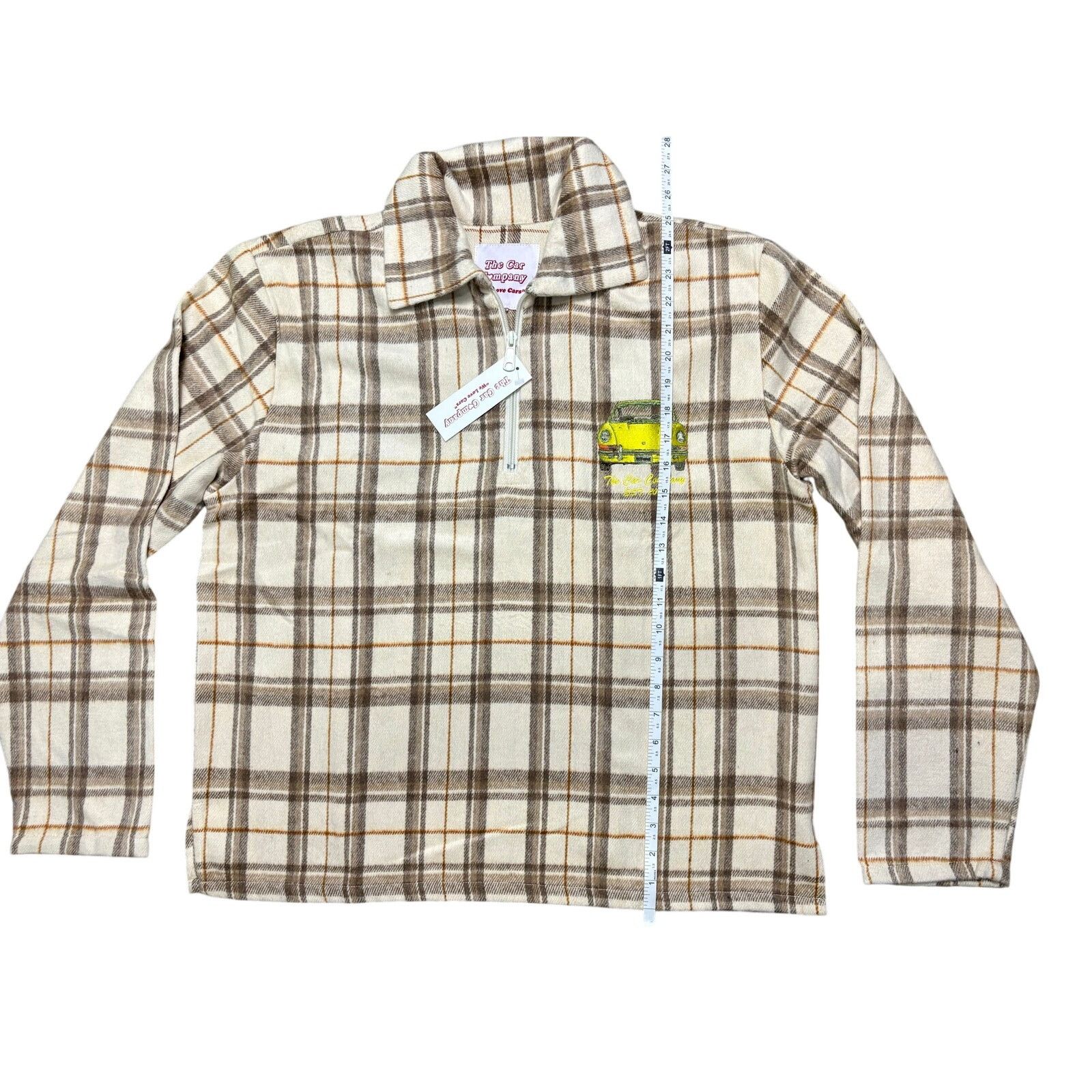 Other NWT Men's Small Flannel by The Car Company in Cream/Brown. Size US S / EU 44-46 / 1 - 5 Thumbnail