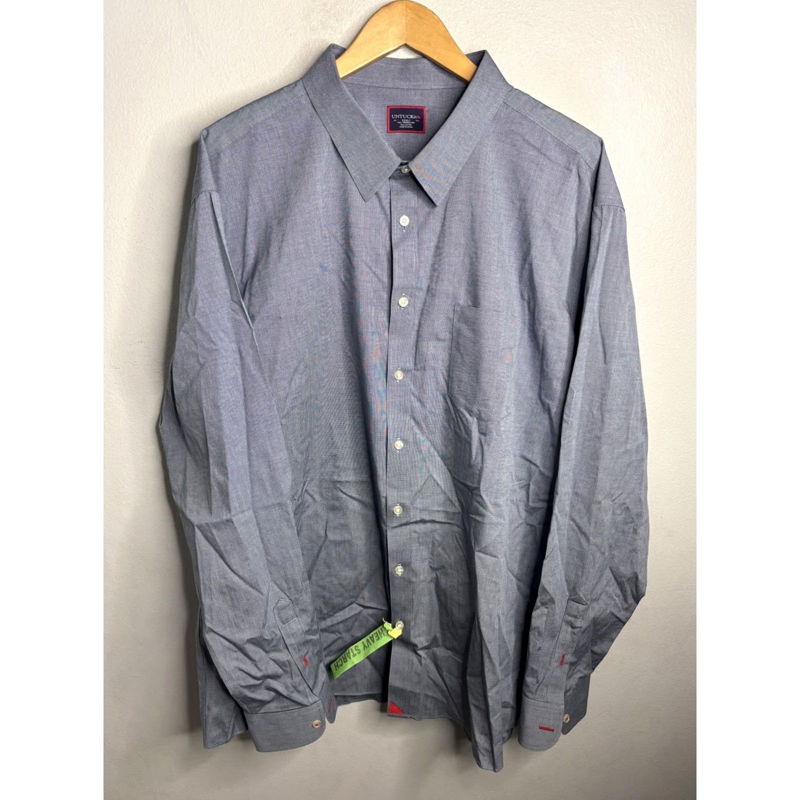 UNTUCKit UNTUCKit Shirt Mens 3XL Tall Blue Wrinkle Free Button Front Long Sleeve Shirt Size US XXL / EU 58 / 5 - 2 Thumbnail