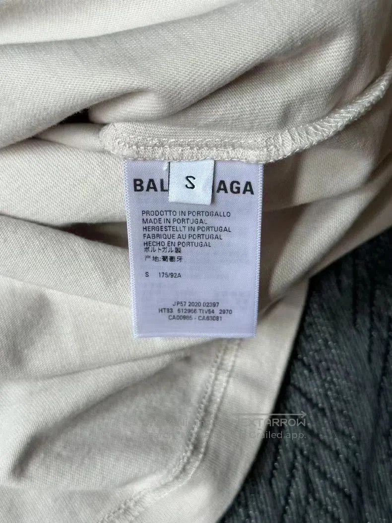 Balenciaga Balenciaga Beige Letter Print Short Sleeve. Size US S / EU 44-46 / 1 - 4 Thumbnail