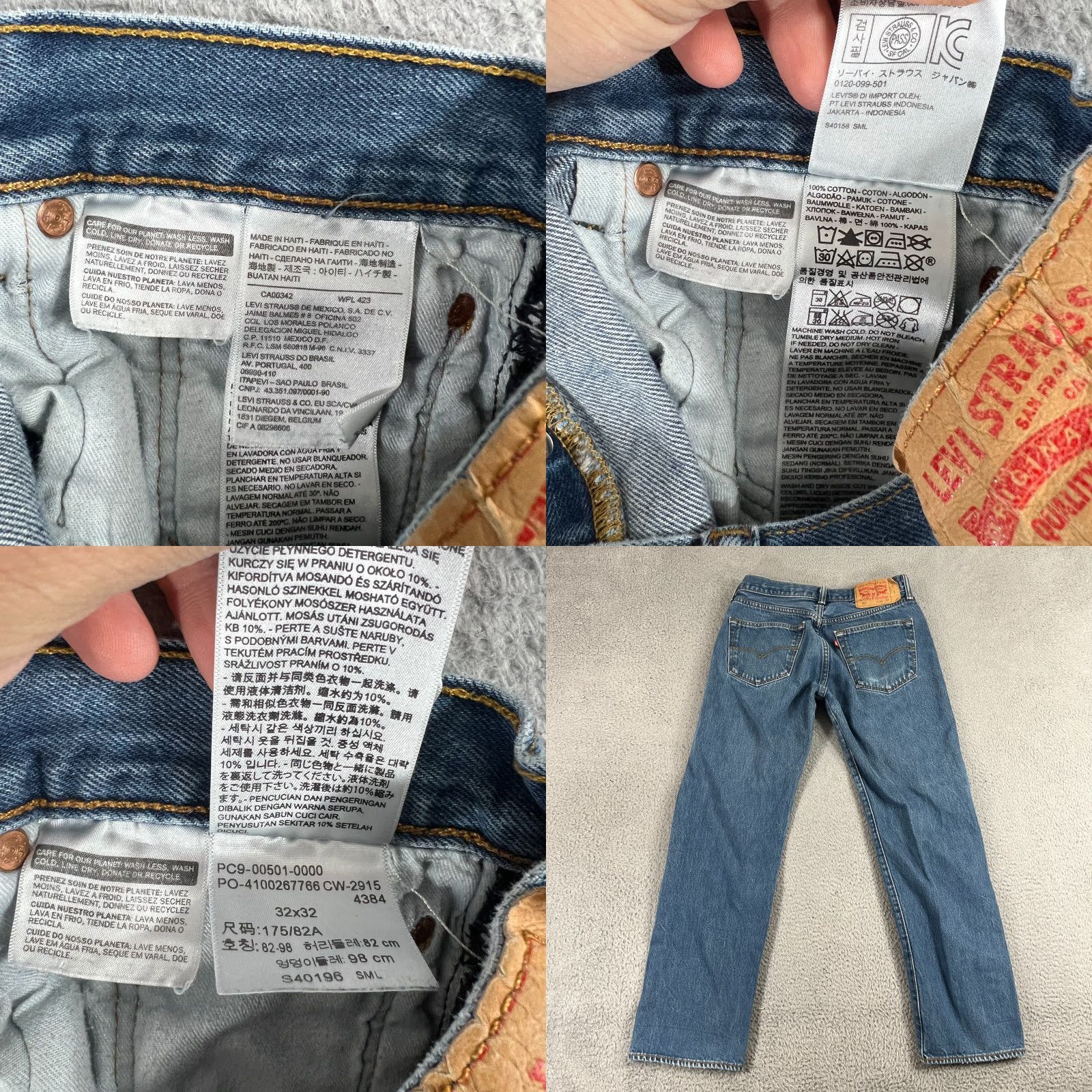 Levi's Levis 501 Jeans Men’s 30x328 Button Fly Distressed Size US 30 / EU 46 - 8 Thumbnail