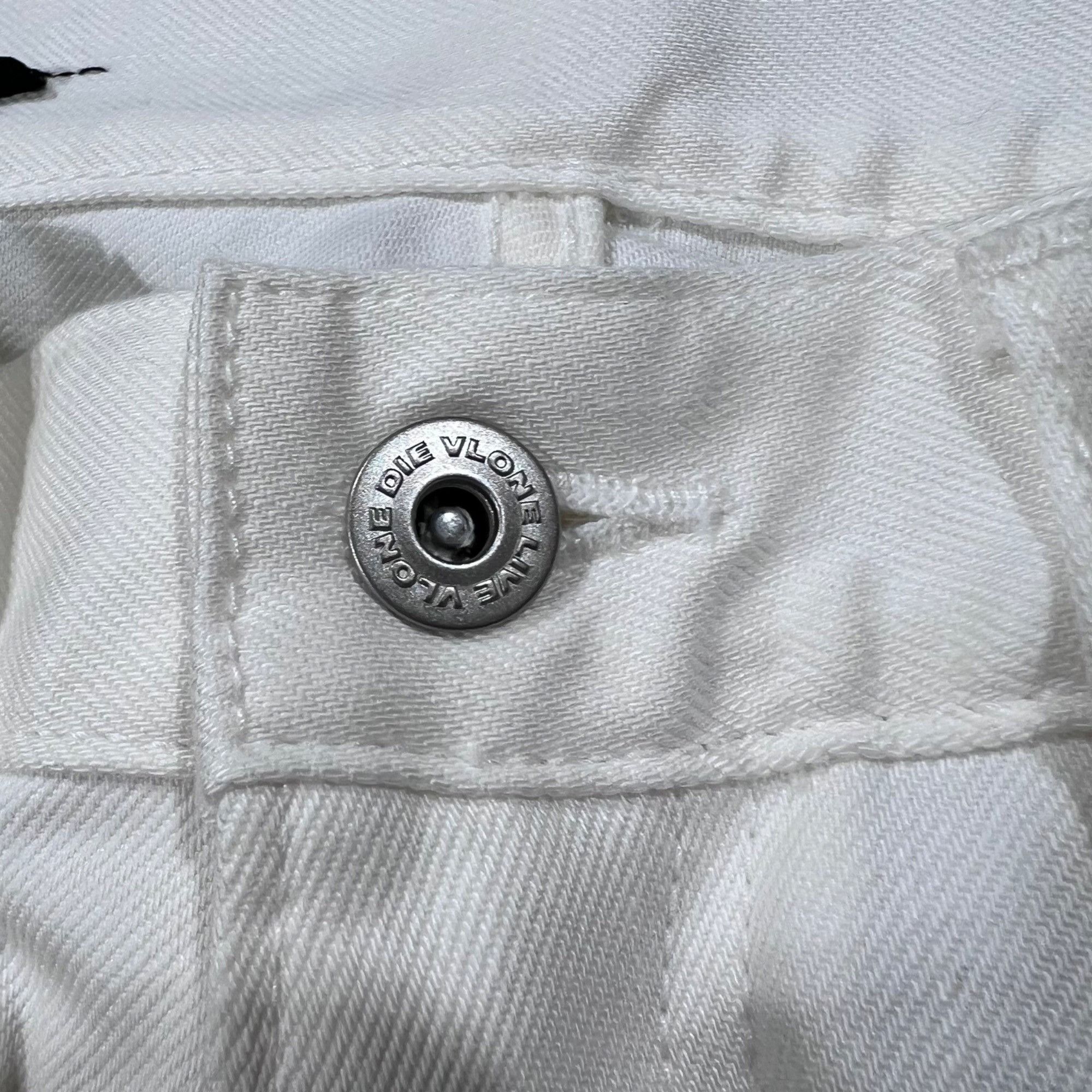 Vlone NEW VLONE WHITE STACKED JEANS SZ LARGE Size US 33 - 5 Thumbnail