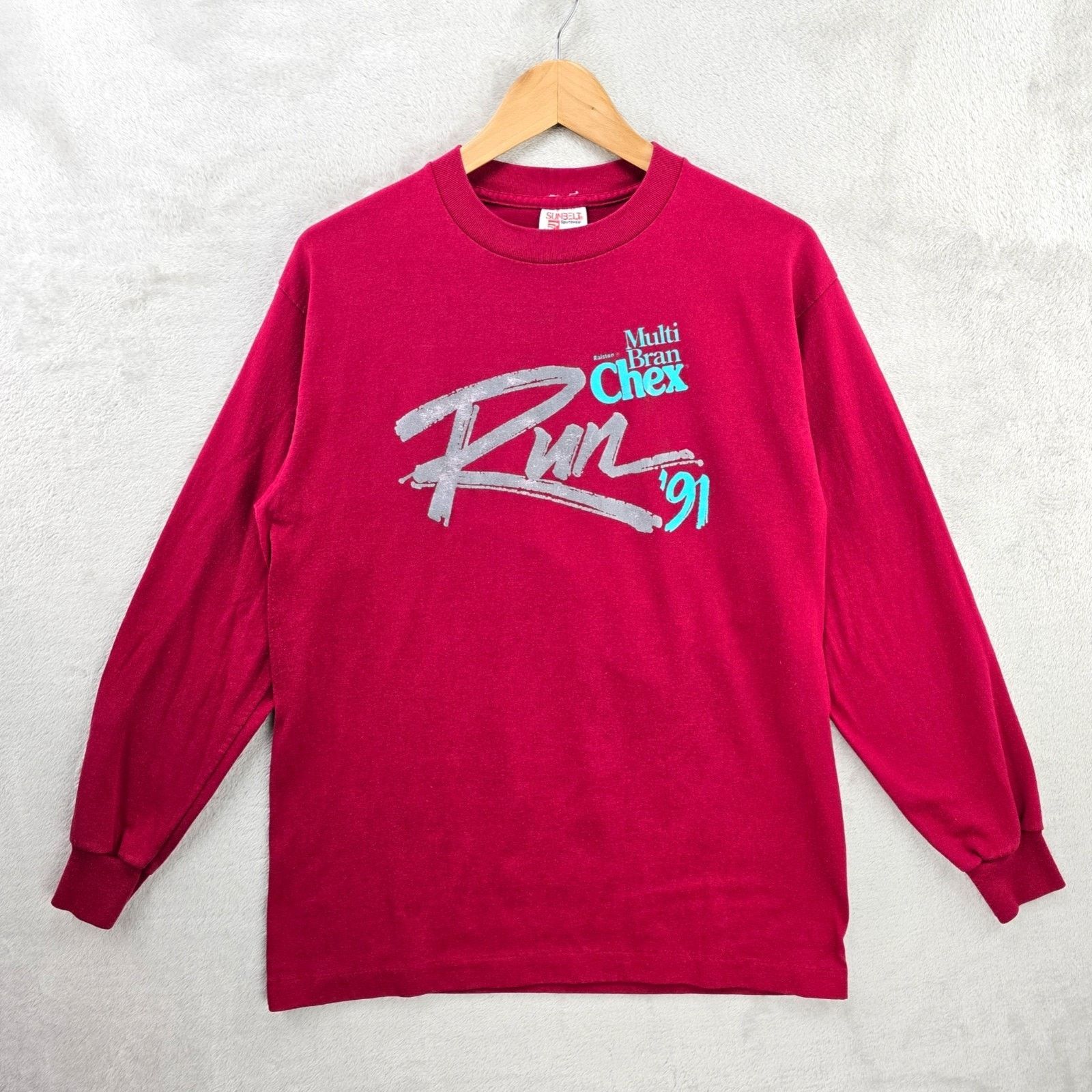 Other Vintage Multi Bran Chex Cereal Run 91 Promo Shirt Mens Large Size US L / EU 52-54 / 3 - 1 Thumbnail