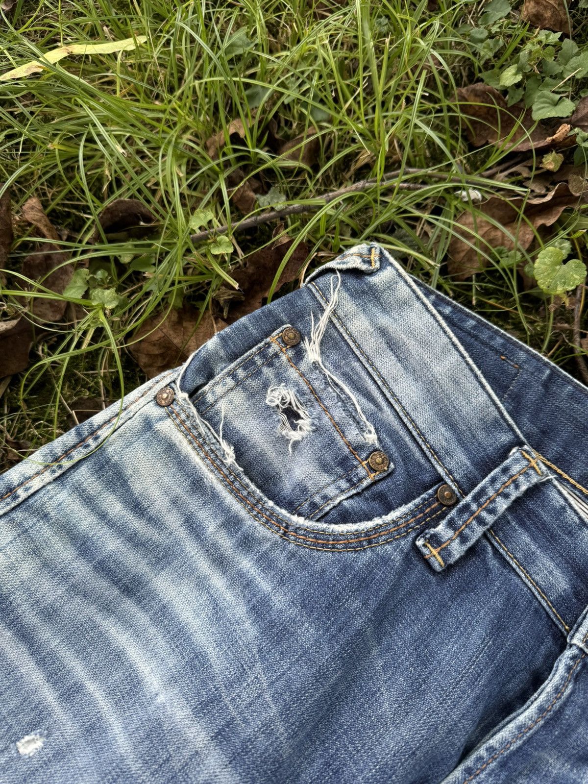 If Six Was Nine Y2K Trashed Distressed jeans straight fit pants Size US 32 / EU 48 - 8 Thumbnail