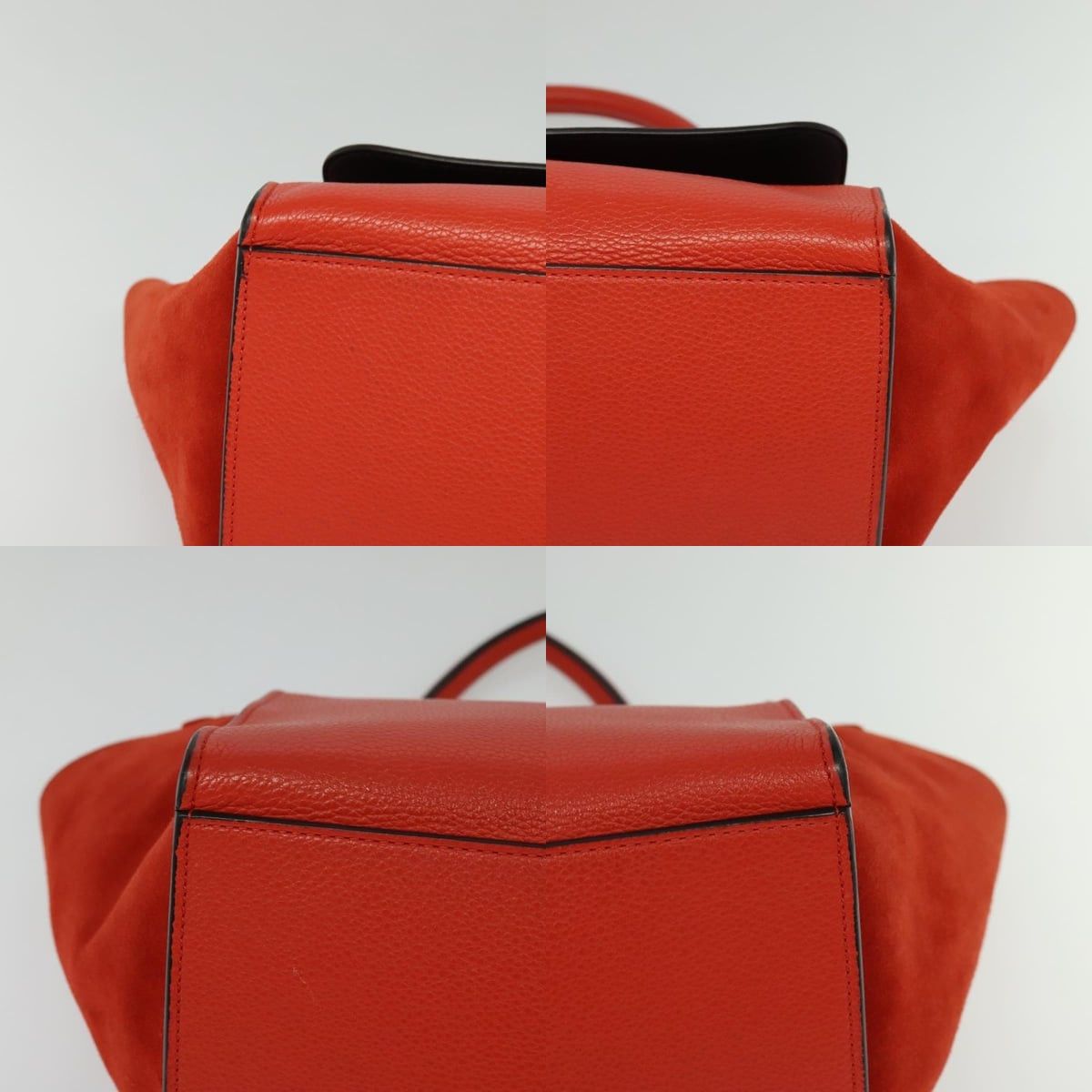 Celine CELINE Trapeze Medium Hand Bag Suede Leather Red Silver Size ONE SIZE - 10 Thumbnail