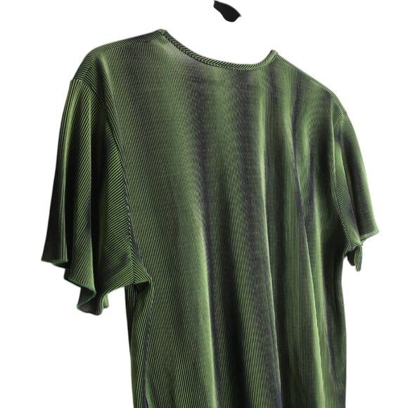 Vintage Vintage La Fete Short Sleeve Sage Green Metallic Shirt Size L / US 10 / IT 46 - 4 Thumbnail