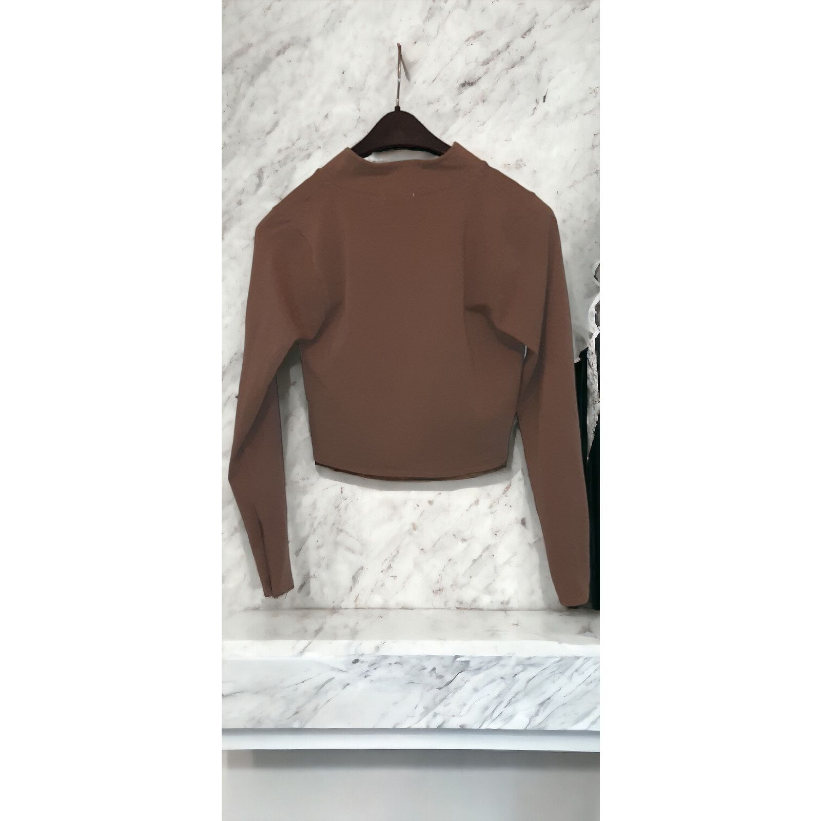 Good American NWT - Good American Zip Mock Long Sleeve Top in Putty Size 4 Size S / US 4 / IT 40 - 3 Thumbnail