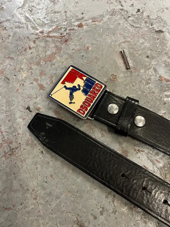 Dsquared2 2000s Dsquared2 Black Leather Ski Buckle Belt Size ONE SIZE - 5 Thumbnail
