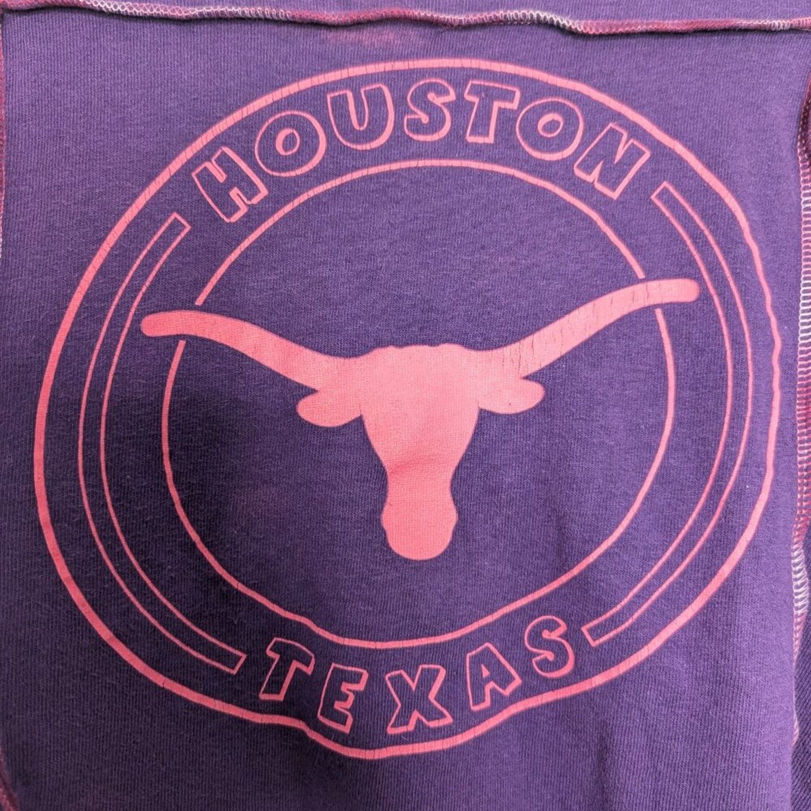 Vintage Vintage Upcycled Purple Short Sleeve Cropped Houston Texas T Size S / US 4 / IT 40 - 4 Thumbnail