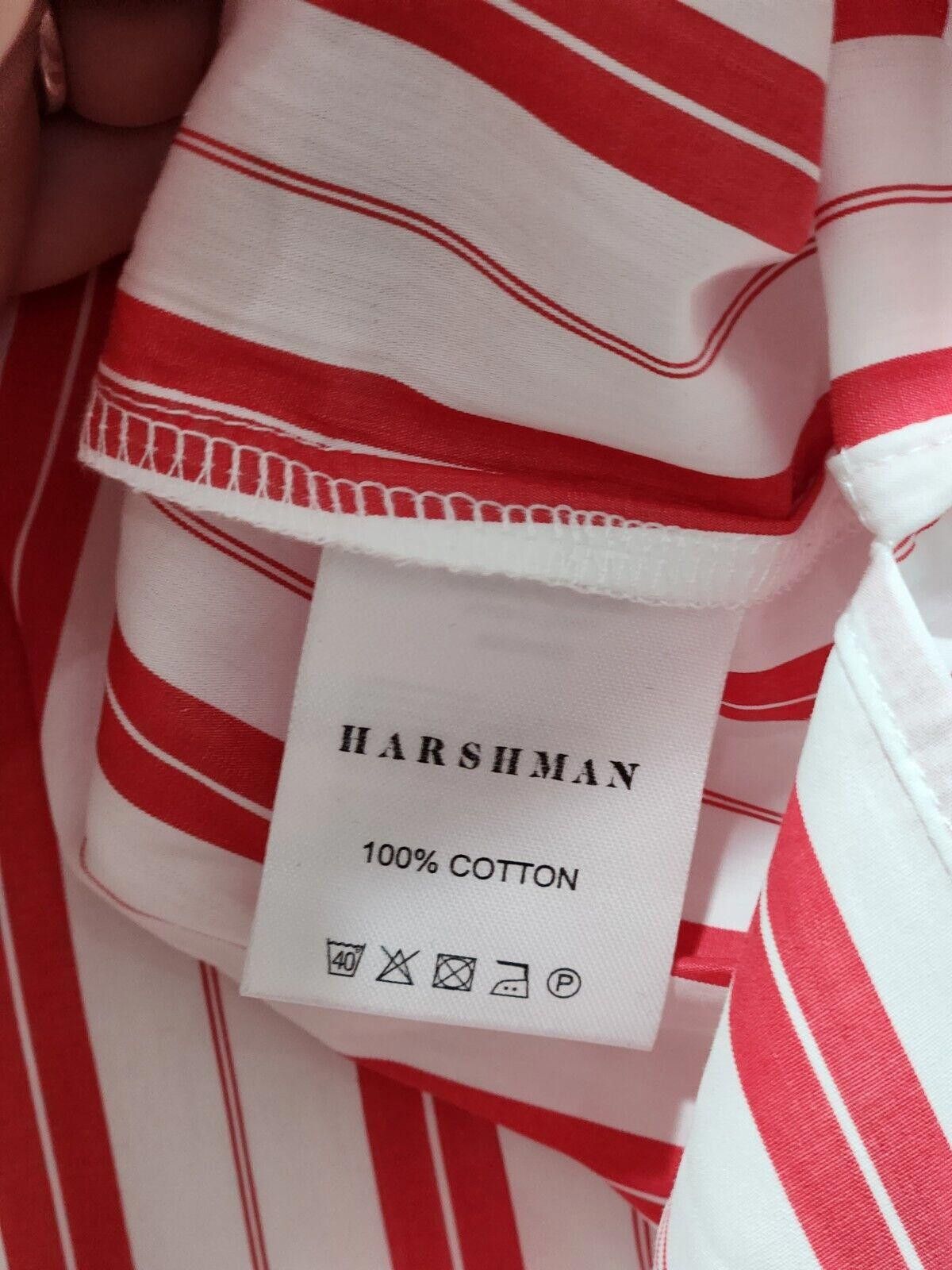 Designer Neiman marcus Harshman Top Small Red White Striped V Neck Size S / US 4 / IT 40 - 5 Thumbnail