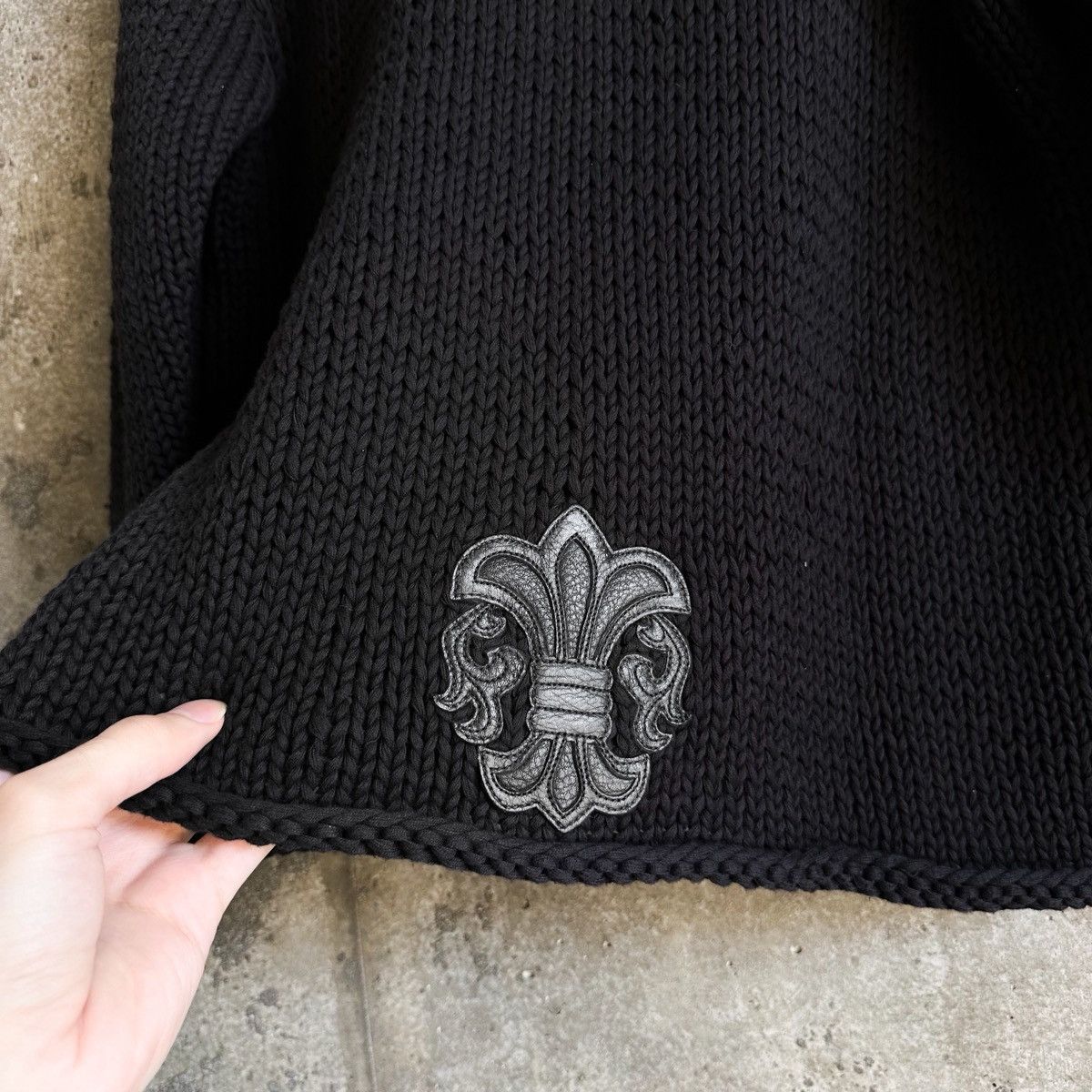 Chrome Hearts 2000’s Fleur Cross Patch Roll Neck Heavy Knit Sweater Size US M / EU 48-50 / 2 - 5 Thumbnail