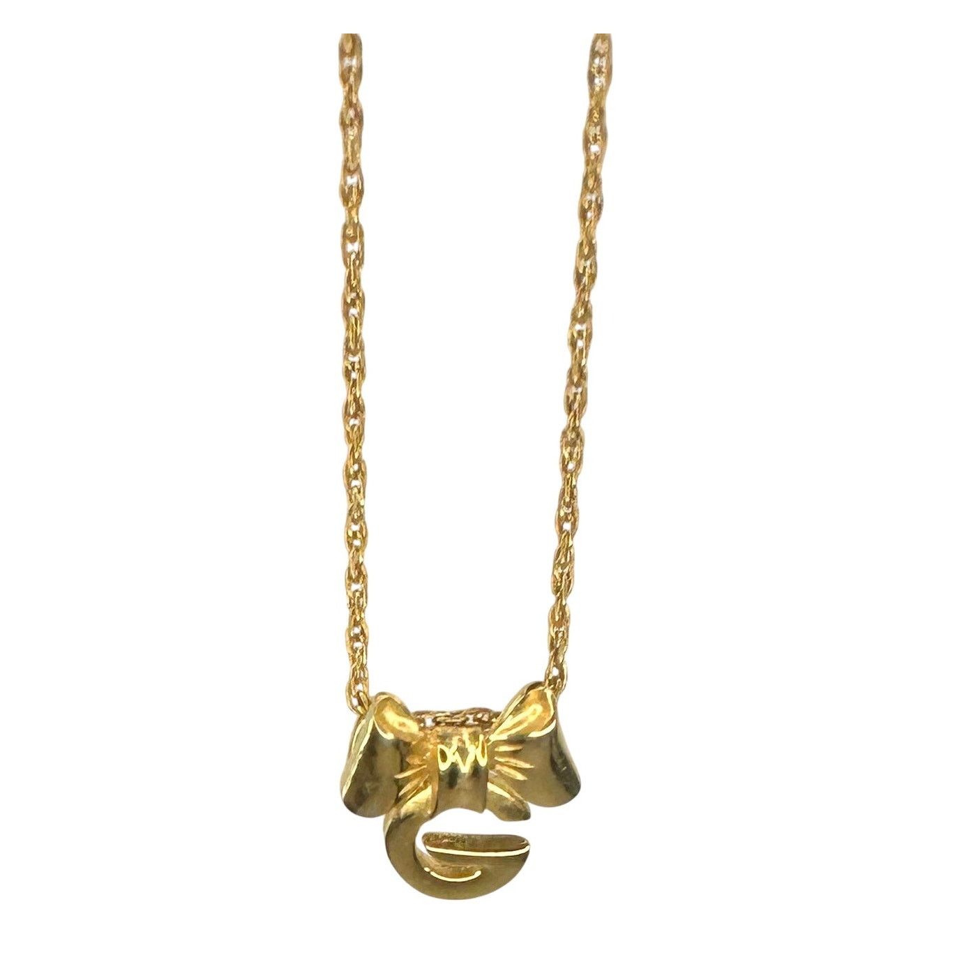 Givenchy Givenchy G with Big Bow Gold Plated Necklace Size ONE SIZE - 4 Thumbnail