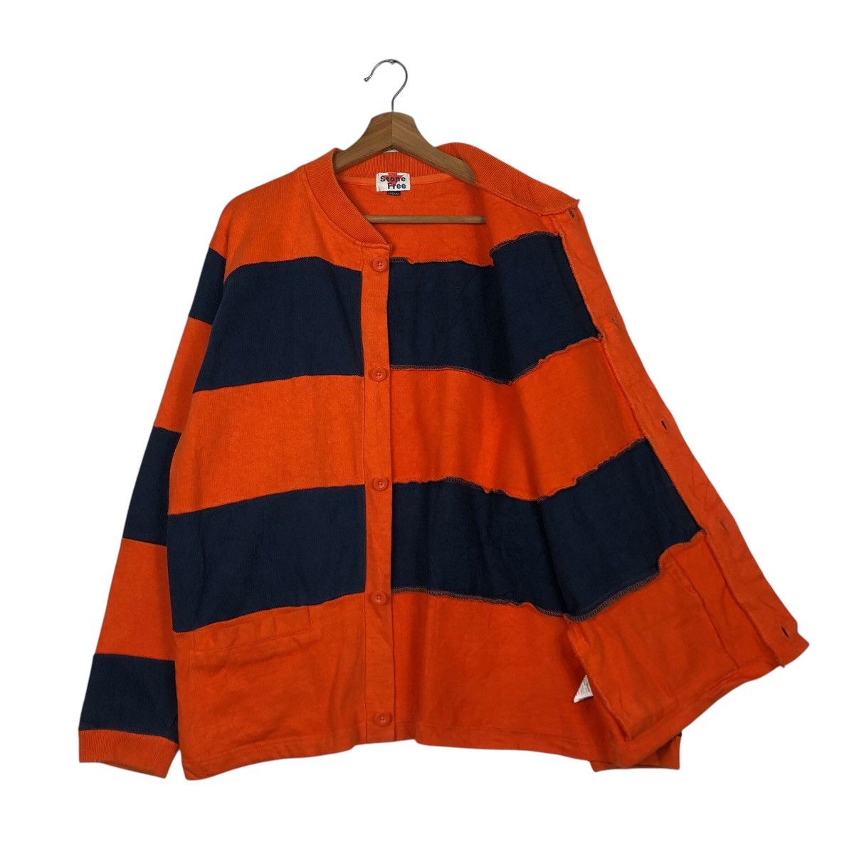 Japanese Brand 📌Vintage Button Bomber Cardigan Jacket Stone Free Striped Size US M / EU 48-50 / 2 - 12 Thumbnail