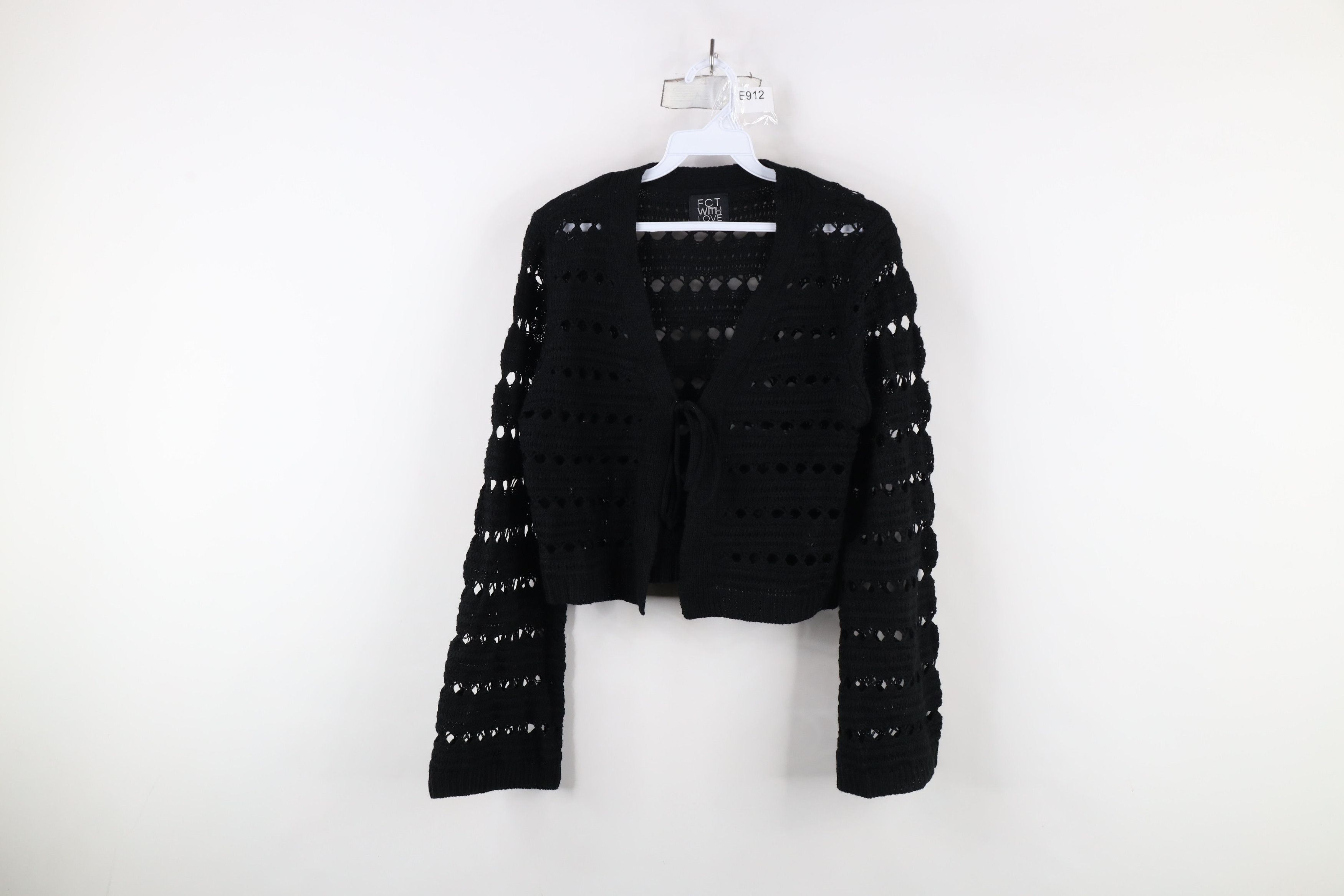 Vintage Vintage Y2K Baby Doll Cropped Crochet Cardigan Sweater Size L / US 10 / IT 46 - 1 Thumbnail