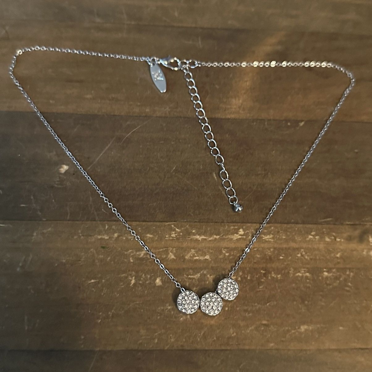 Other NY Collection silver tone paved sliding charms necklace Size ONE SIZE - 2 Thumbnail