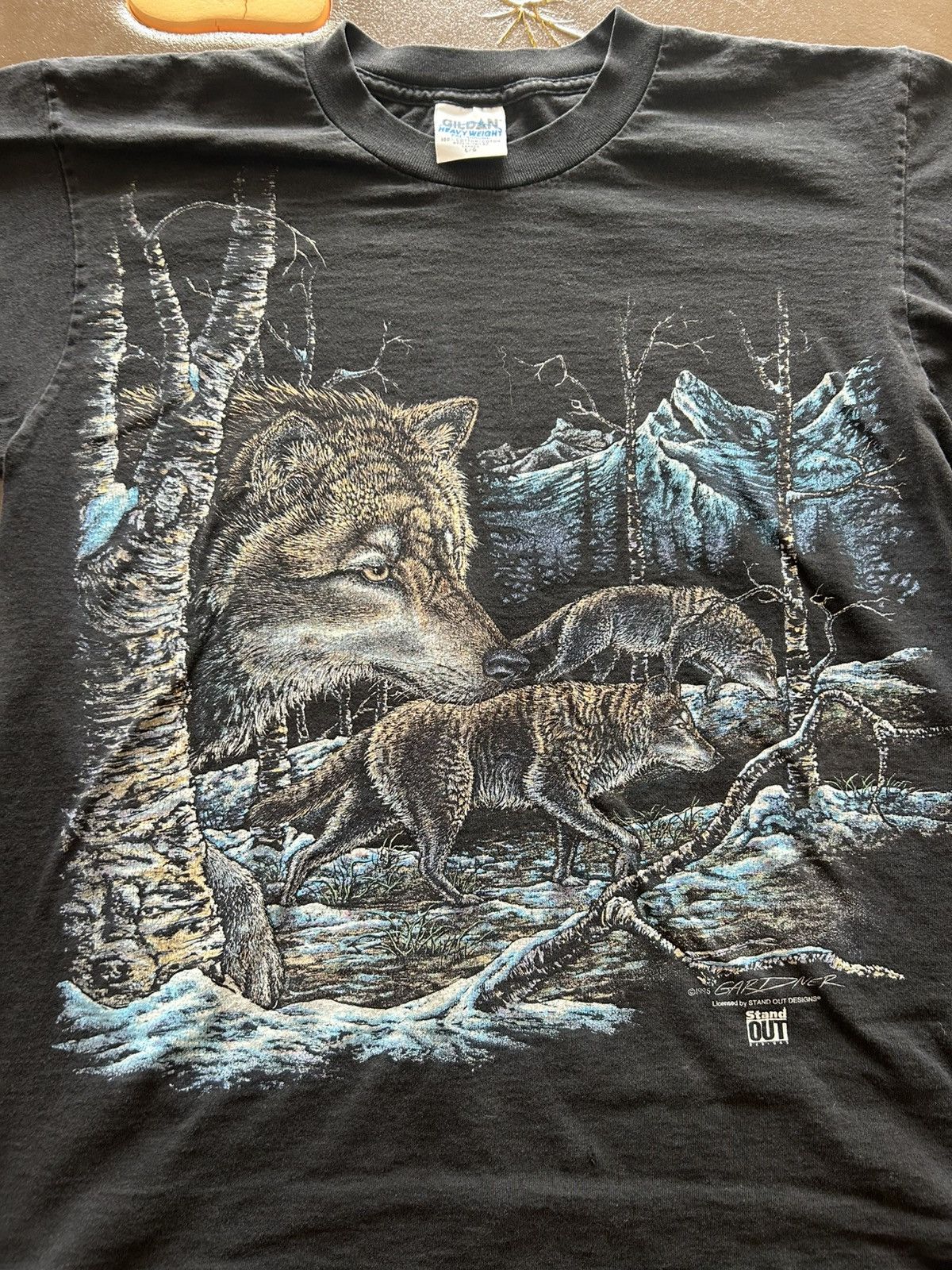 Vintage Vintage Nature Wolves Tee Black Size US L / EU 52-54 / 3 - 2 Thumbnail