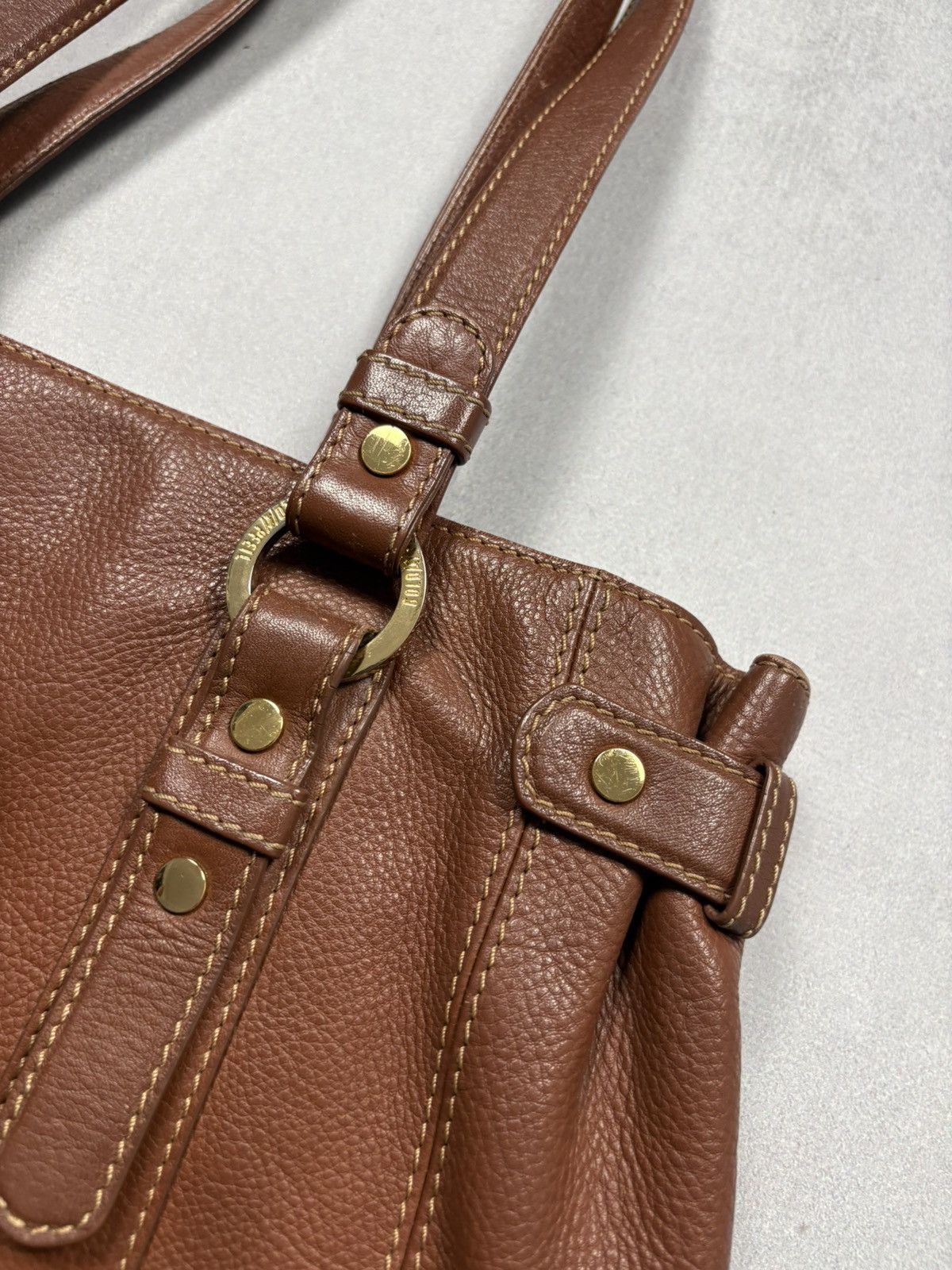 Vintage Goldpfeil Germany 1856 Brown Leather Tote Bag Vintage Luxury Size ONE SIZE - 3 Thumbnail