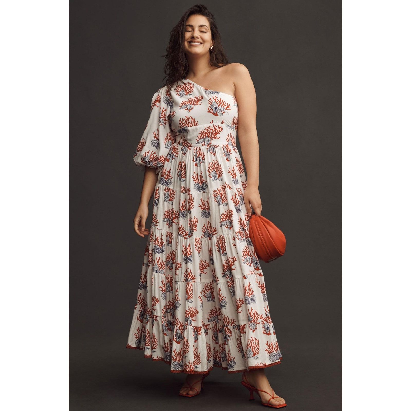 Anthropologie New Priya Israni Puff One-Shoulder Belted Maxi Dress XXSP Size XXS / US 00 / IT 34 - 5 Thumbnail