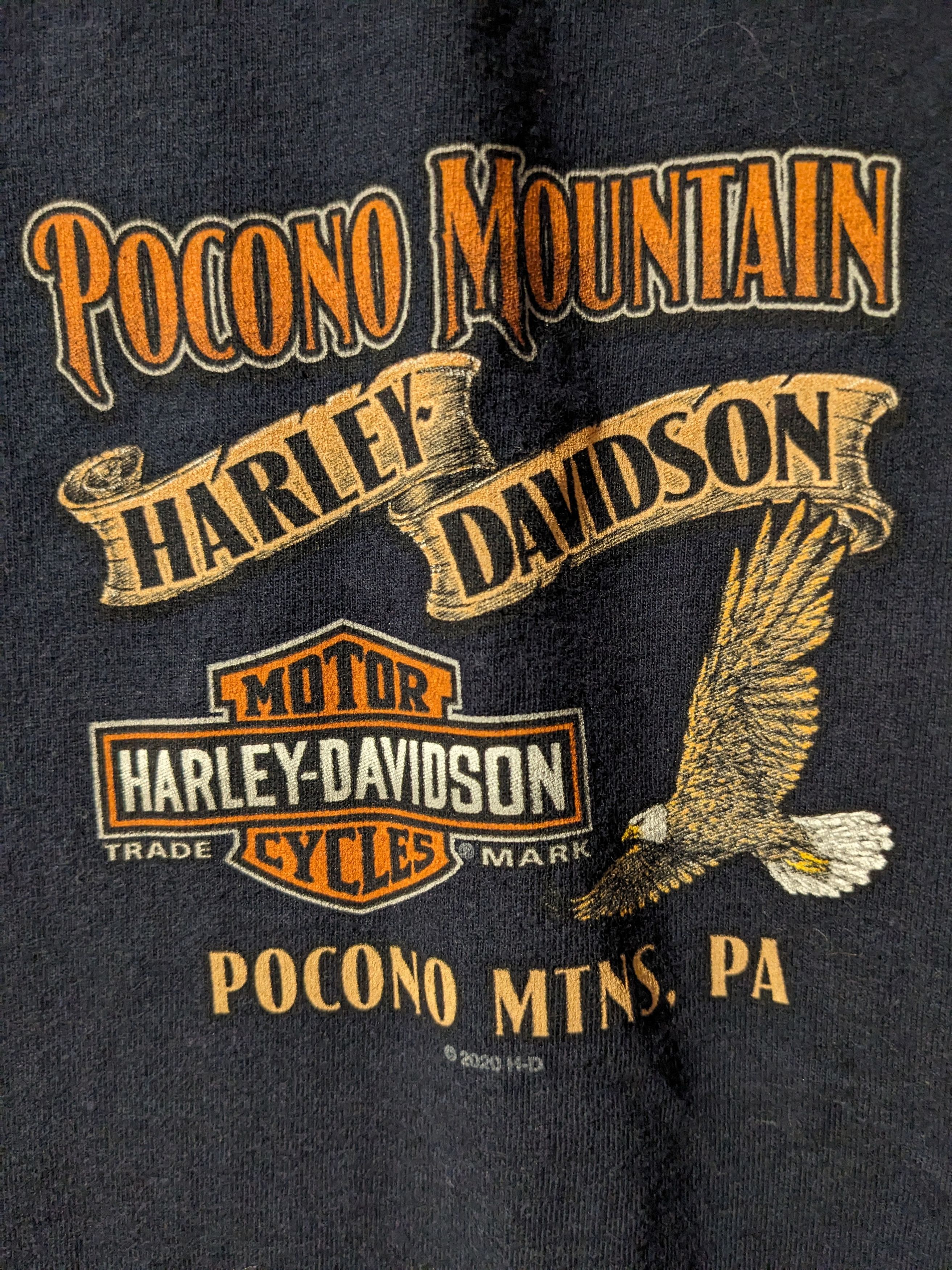 Harley Davidson × Vintage Harley Davidson Motorcycle Pocono Mountains T-Shirt Size US XXL / EU 58 / 5 - 4 Thumbnail