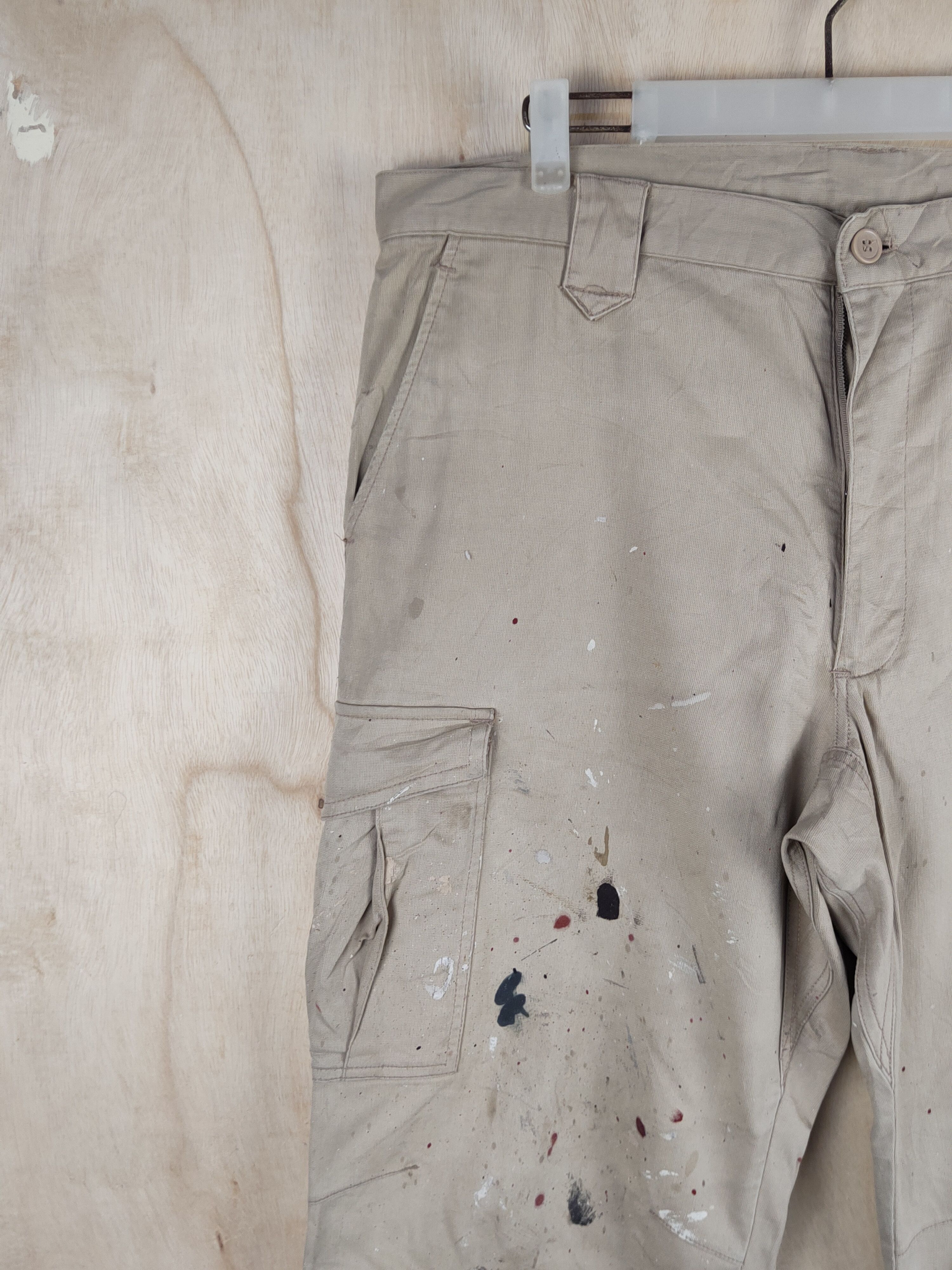 Japanese Brand Japanese Brand Beige Multipocket Tactical Cargo Pants #S2408 Size US 38 / EU 54 - 3 Thumbnail
