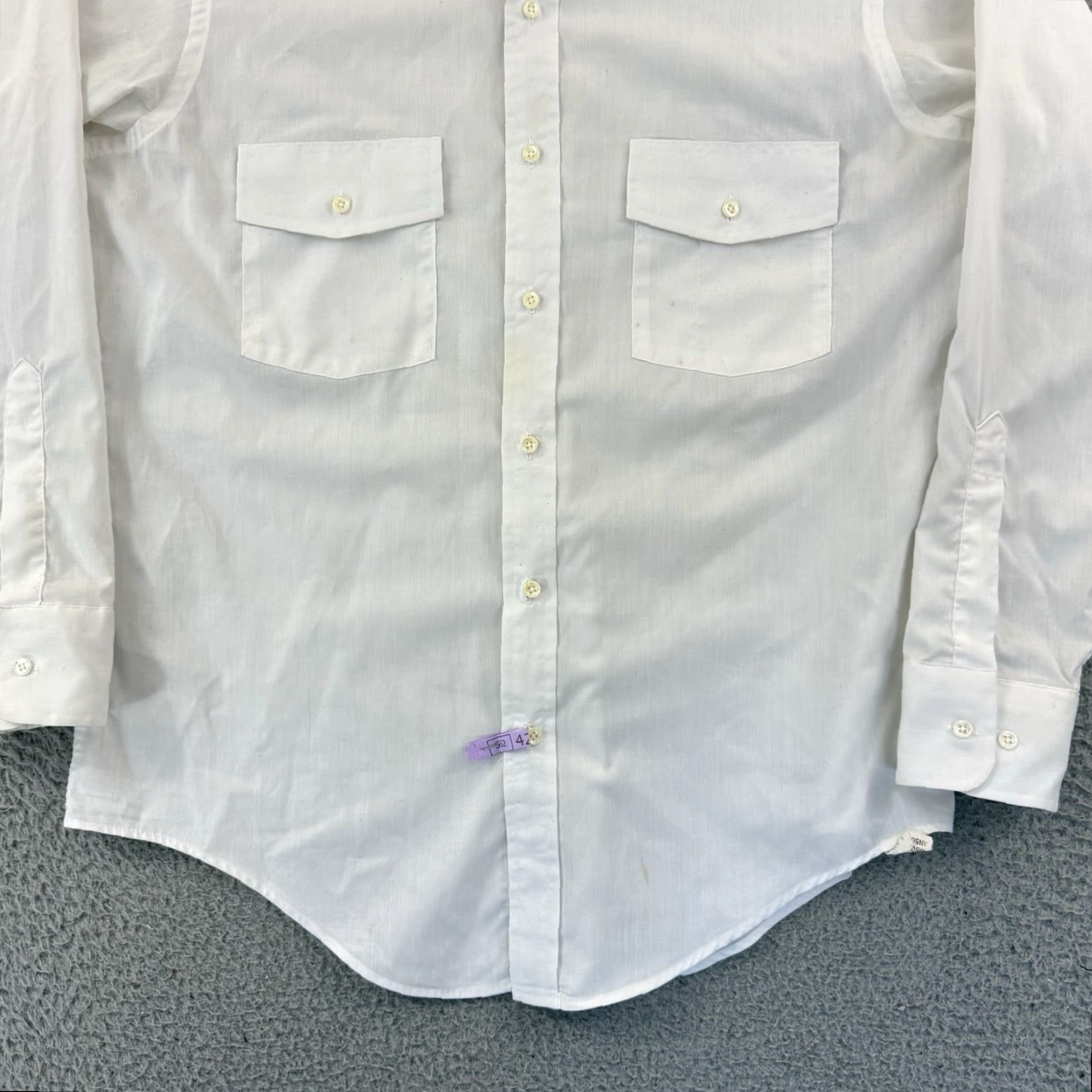 Arrow VINTAGE Arrow Shirt Mens Large White Long Sleeve 70s Career Casual Button Up USA Size US L / EU 52-54 / 3 - 2 Thumbnail