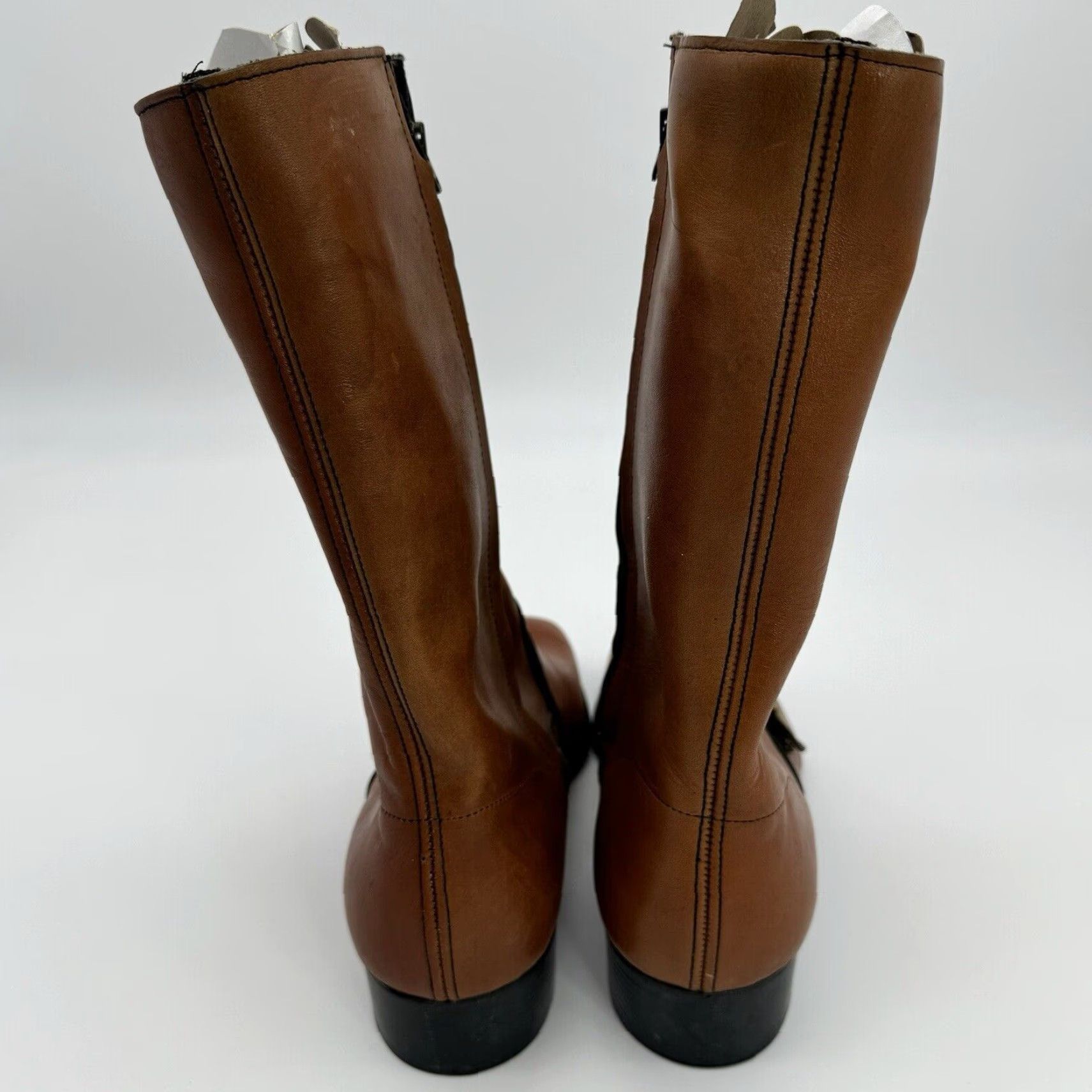 Vintage VINTAGE Thom McAn 70s Western Boots Size 7.5 Brown Leather Mid-Calf Buckle D Women Size US 8 / IT 38 - 5 Thumbnail