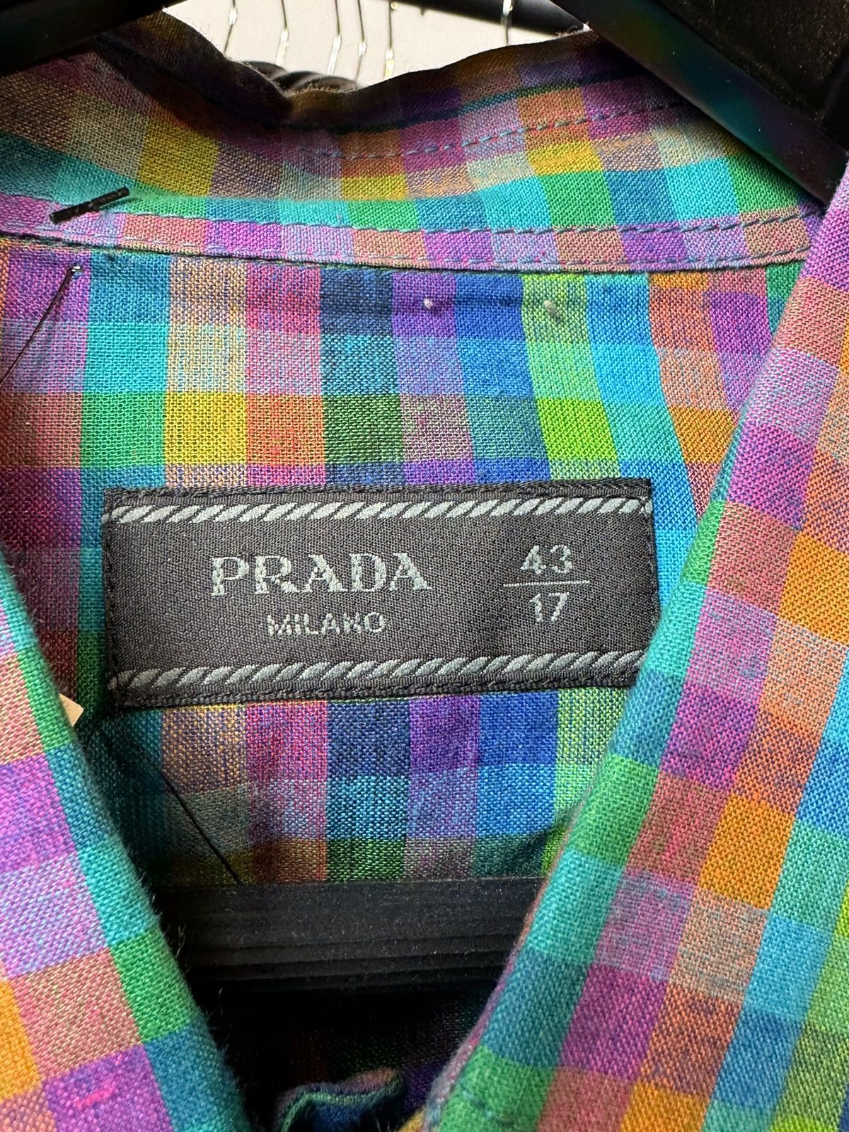 Prada Prada MultiColor Plaid Cotton Button Up Long Sleeve Shirt Size US M / EU 48-50 / 2 - 4 Thumbnail