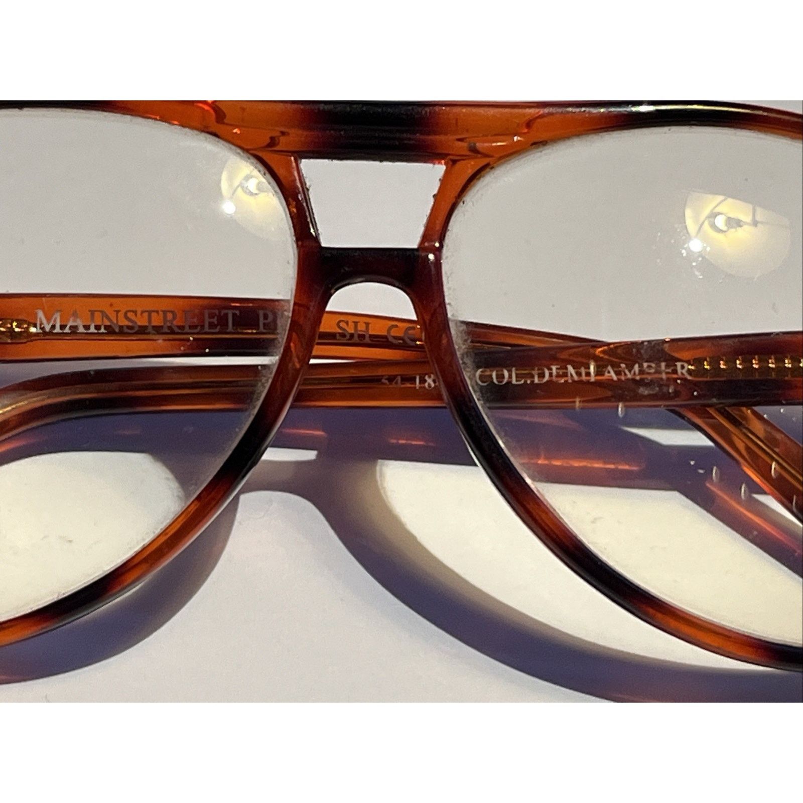 Other Mainstreet Pilot VTG Eyeglass Frames 54-18-145 Amber Aviator Size ONE SIZE - 9 Thumbnail