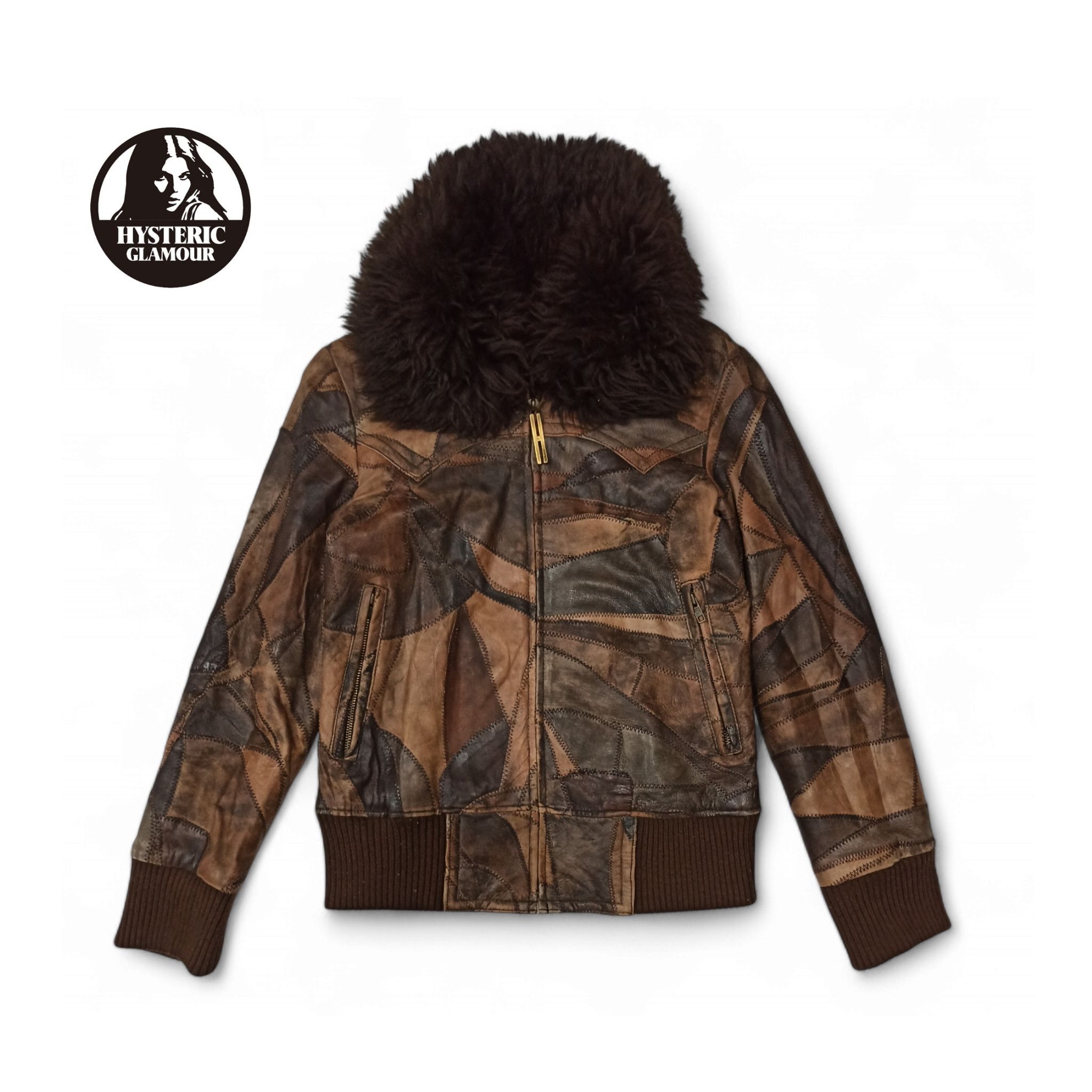 Hysteric Glamour Vintage Hysteric Glamour Patchwork Leather Jacket with Fur Size S / US 4 / IT 40 - 2 Thumbnail