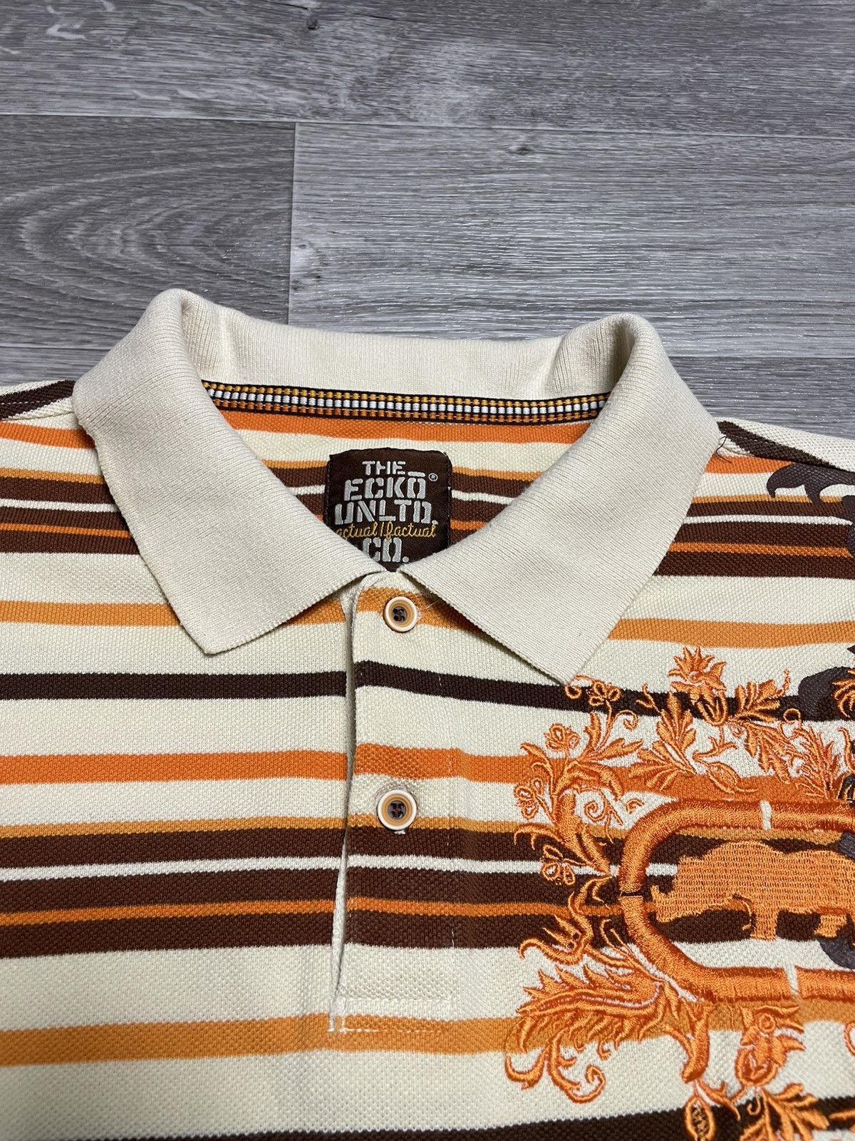 Ecko Unltd. Vintage Ecko Unltd Striped Retro Polo Shirt Hip Hop 90s Size US XL / EU 56 / 4 - 8 Thumbnail