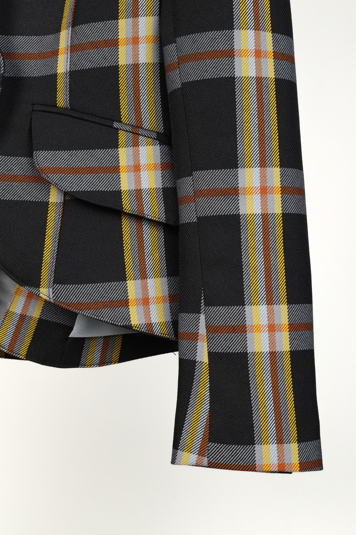 SMYTHE Smythe Black Plaid-Print Pouf Sleeve Blazer Size S / US 4 / IT 40 - 6 Thumbnail