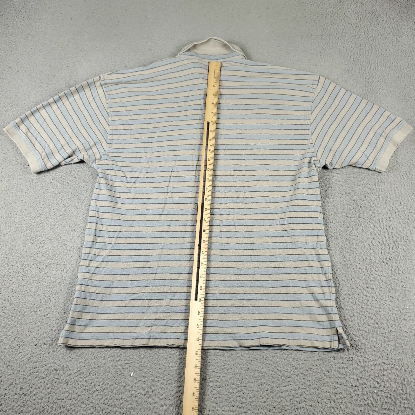 Tommy Hilfiger Tommy Hilfiger Polo Shirt Mens XL Gray Striped Casual Short Sleeve Regular Fit Size US XL / EU 56 / 4 - 5 Thumbnail