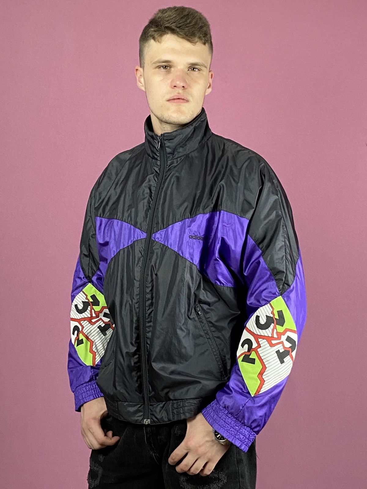 Adidas × Vintage 90s Adidas Vintage Men's Windbreaker Jacket - L Size US L / EU 52-54 / 3 - 2 Thumbnail