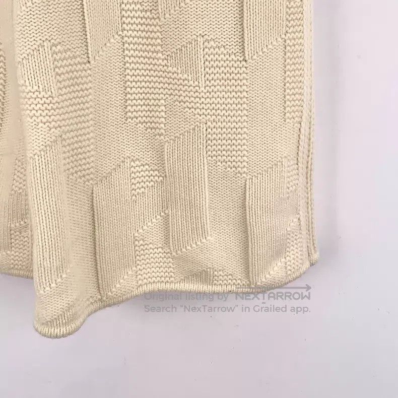 Hermes Hermes Beige H-letter jacquard wool drawstring casual knit Size 42" / US 20 - 4 Thumbnail