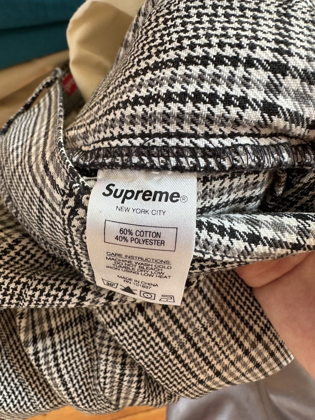 Supreme Supreme Work Pant Black Plaid Size US 30 / EU 46 - 5 Thumbnail