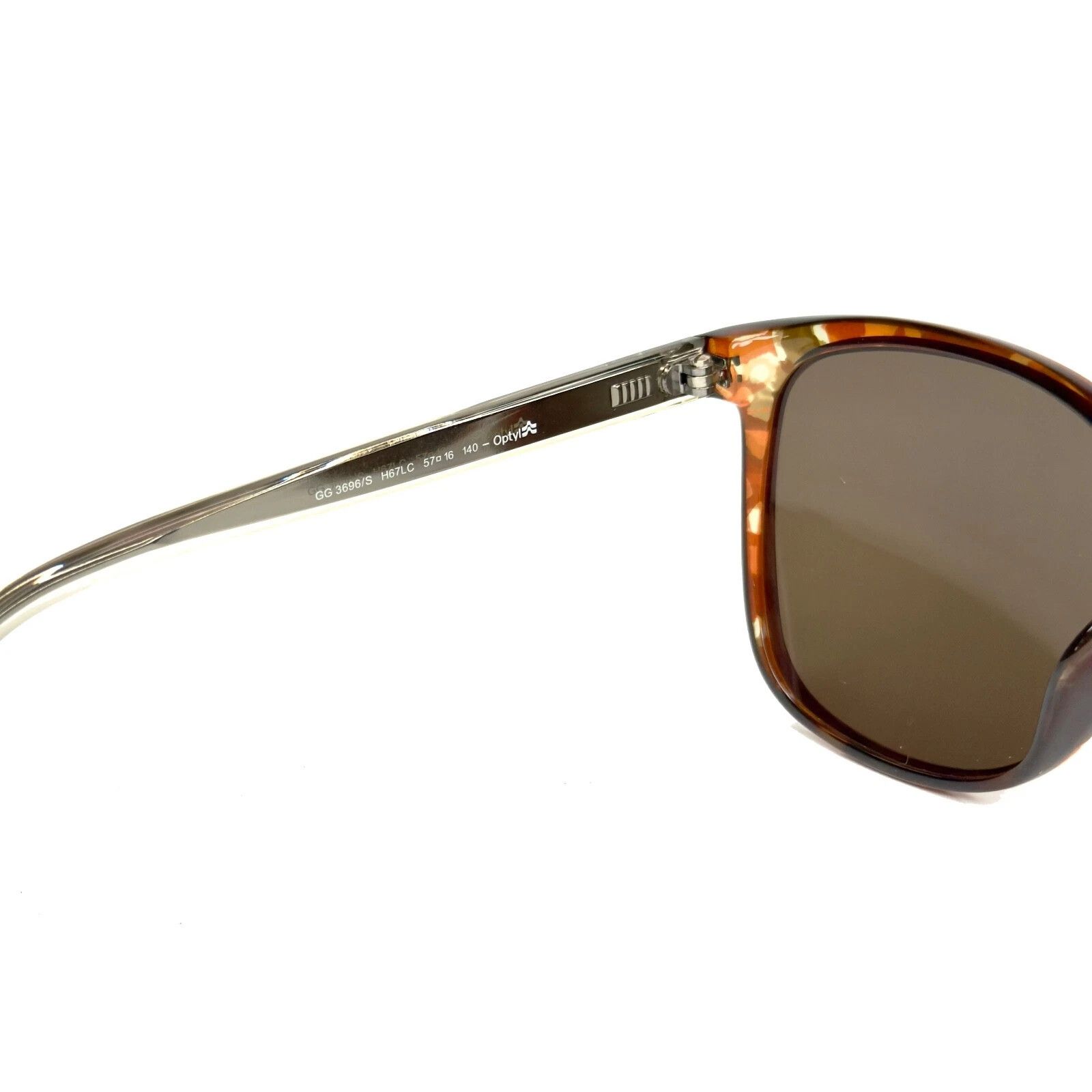 Gucci GUCCI GG3696S 3696 Crystal Brown Havana Mirrored Sunglasses Size ONE SIZE - 5 Thumbnail