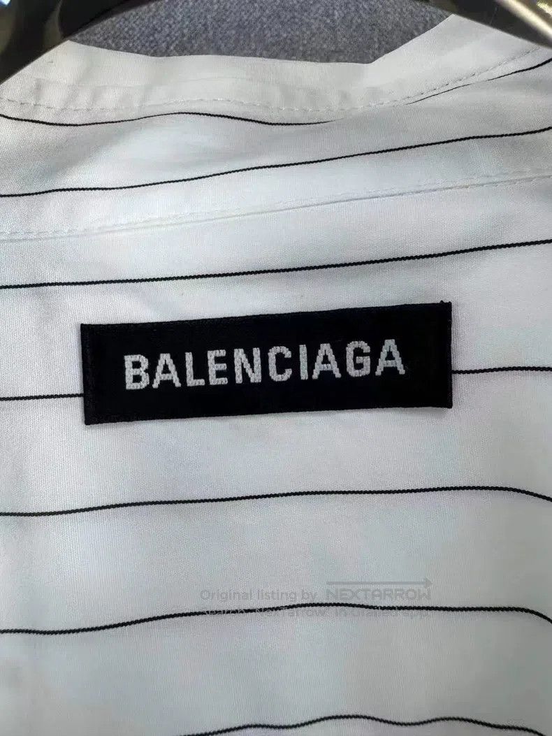 Balenciaga Balenciaga size 41 Striped Back Email Short Sleeve Shirt Size US L / EU 52-54 / 3 - 3 Thumbnail
