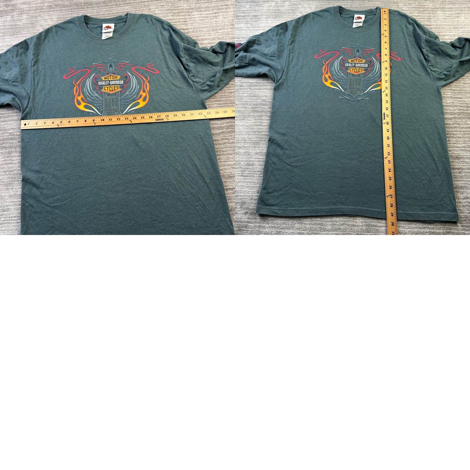 Harley Davidson Harley Davidson Shirt Mens Extra Large Green Double Flame Daytona Size US XL / EU 56 / 4 - 8 Thumbnail