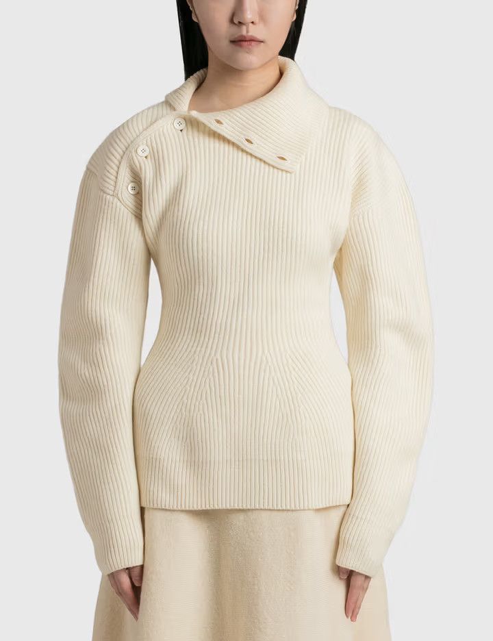 Jil Sander o1y1025 Turtleneck Sweater in Ivory Size XS / US 0-2 / IT 36-38 - 1 Thumbnail