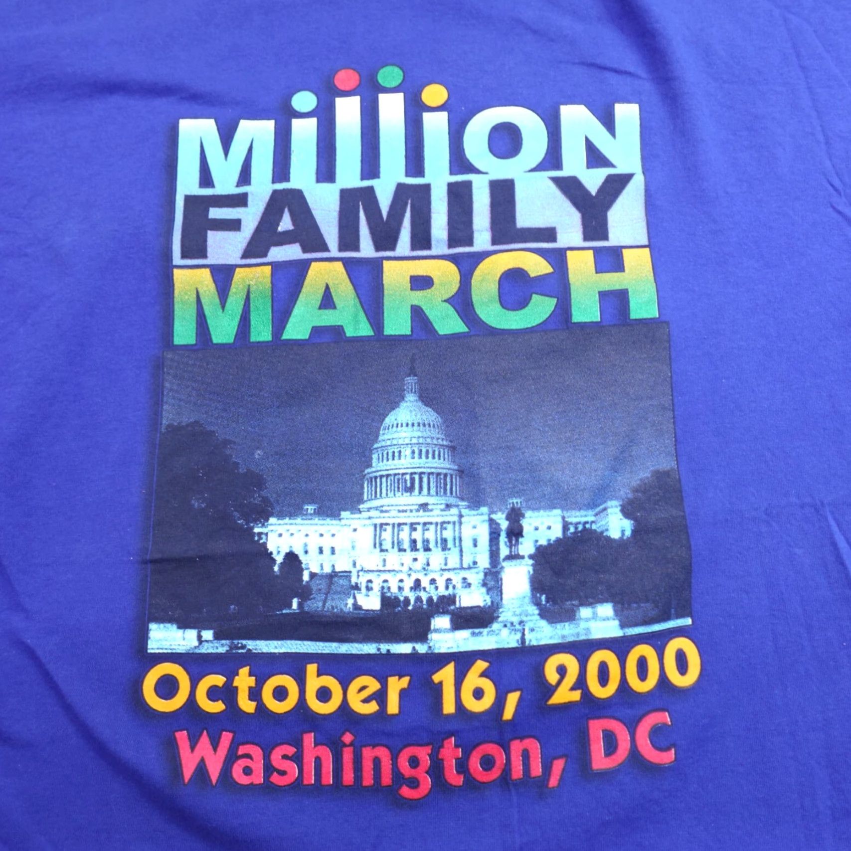 Vintage Vintage Million Family March Shirt 2XL Blue Double-Sided Logo Athletic T-Shirt Men Crew Neck Short Sleeve Reg 2000s Band Theme Mens Size US XXL / EU 58 / 5 - 2 Thumbnail