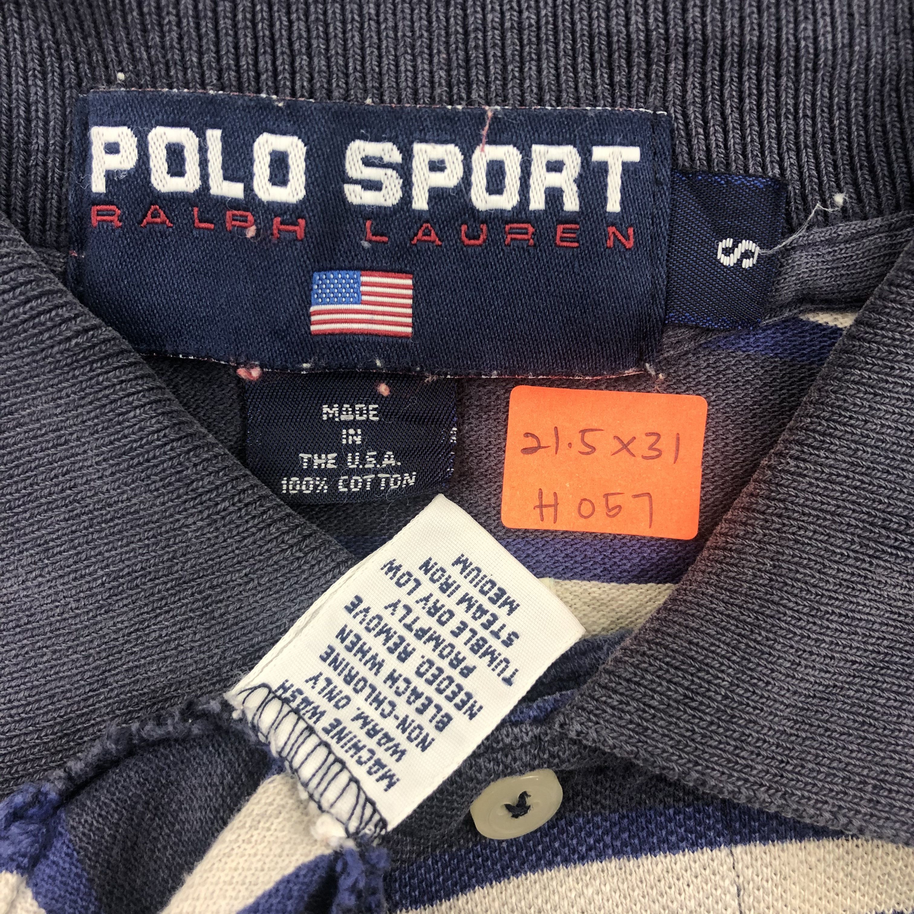 Polo Ralph Lauren Vintage Polo Sport Stripe Button Tshirt - H057 Size US L / EU 52-54 / 3 - 4 Thumbnail