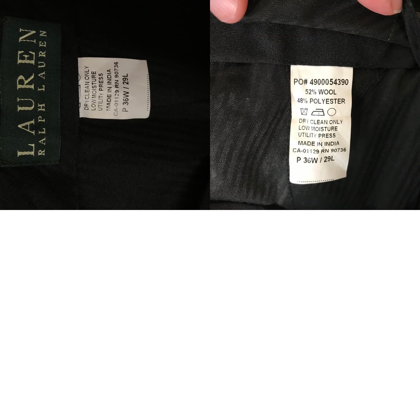 Ralph Lauren Lauren Ralph Lauren Mens Dress Pants Black Flat Front Trousers 36W 29L Solid Dress Pants Mens Size US 36 / EU 52 - 8 Thumbnail