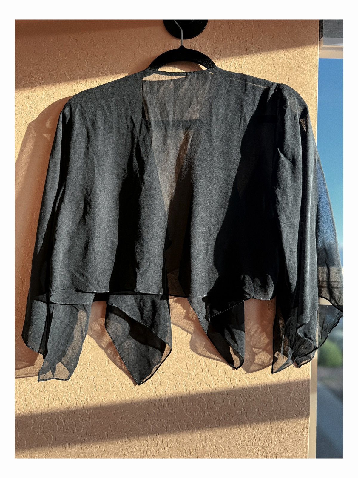Other Sheer Black Waterfall Shrug – Lightweight Gothic/Boho Layer Size M / US 6-8 / IT 42-44 - 6 Thumbnail
