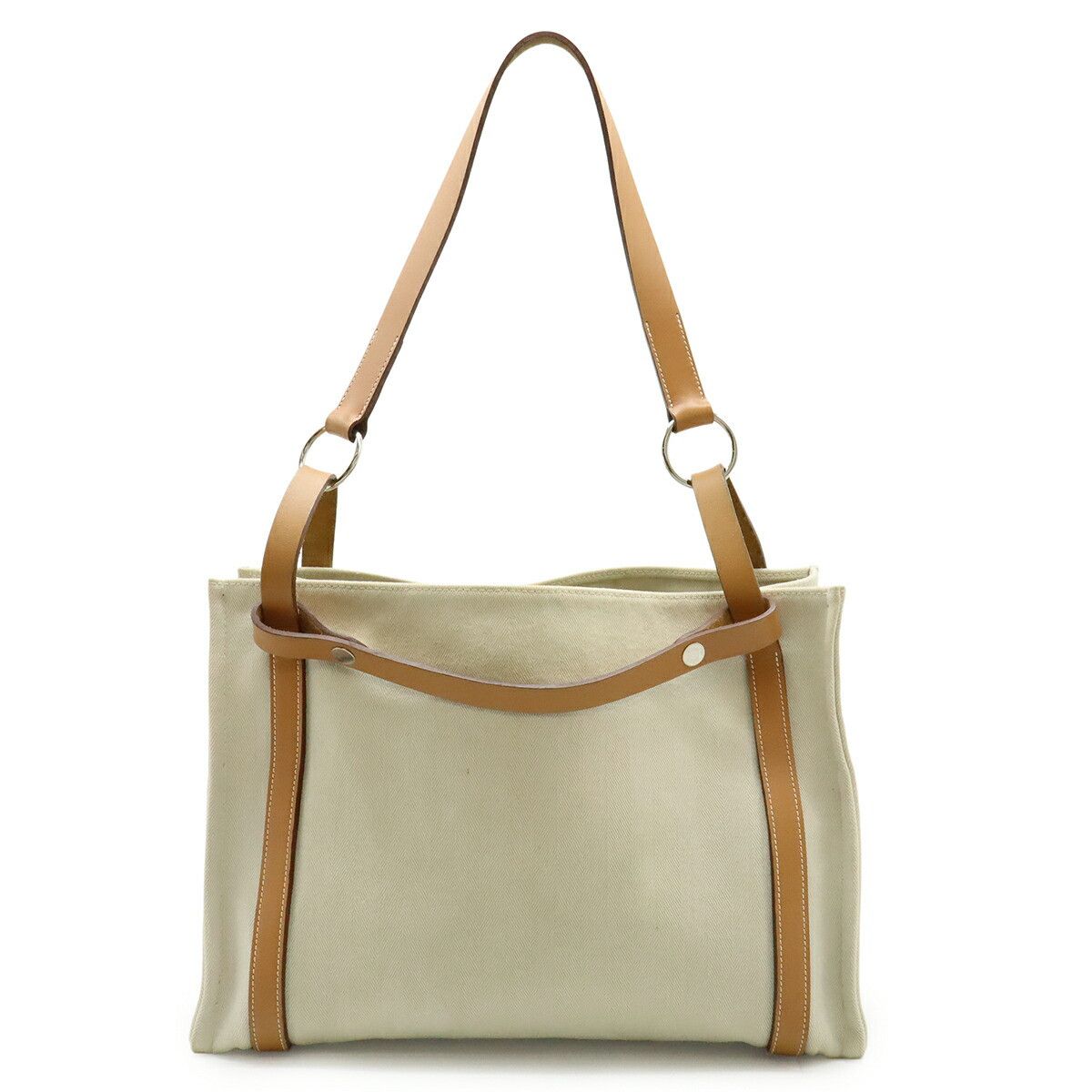 Hermes Hermes Hermes Cabalicol Toile Chevron Leather 2way bag Textile Tote Bag Stamp P (2012) DUTY FREE for USA Size ONE SIZE - 1 Thumbnail